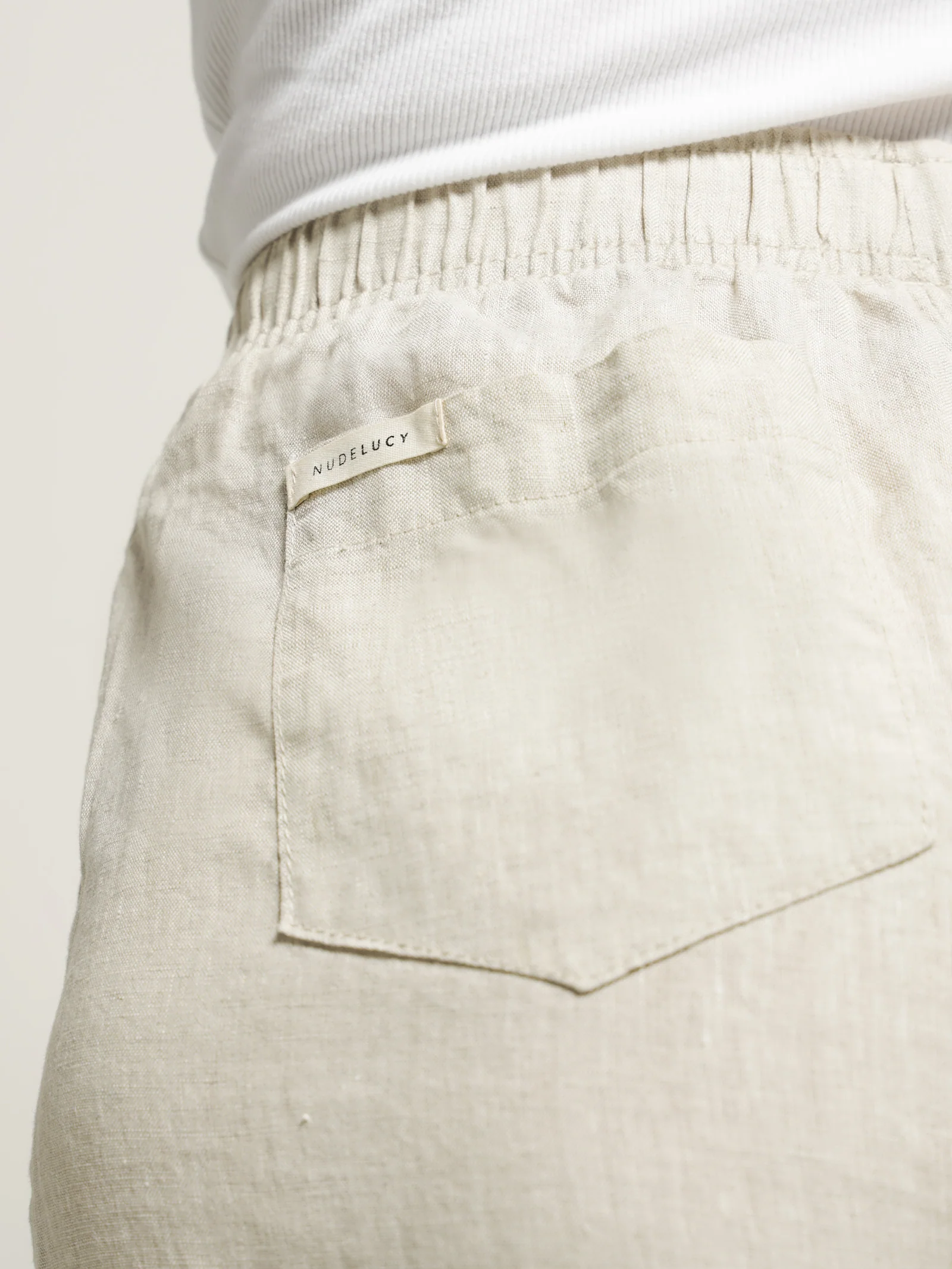 Linen Lounge Crop Pants Natural - Image 6