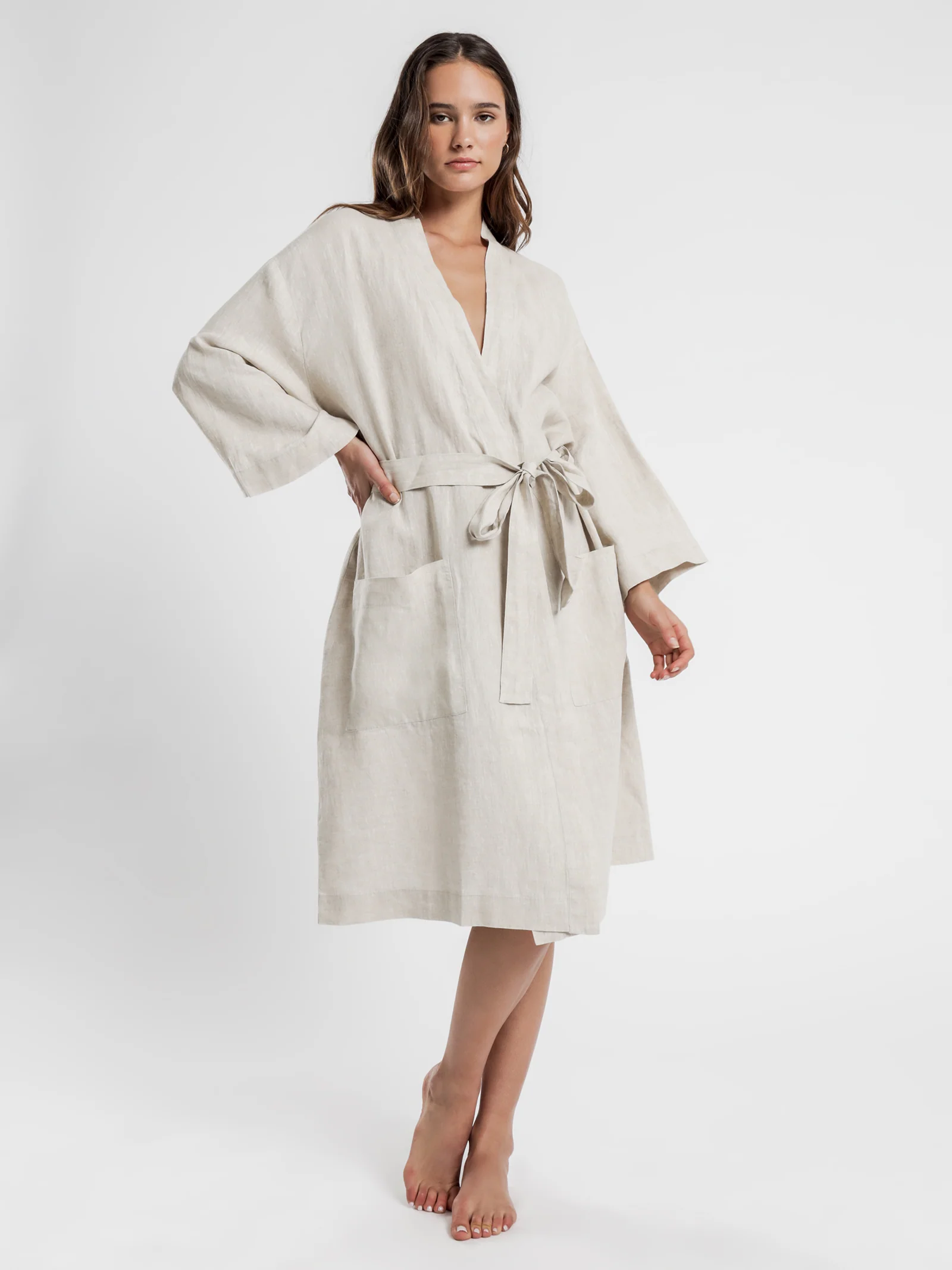 Linen Lounge Robe - Image 3