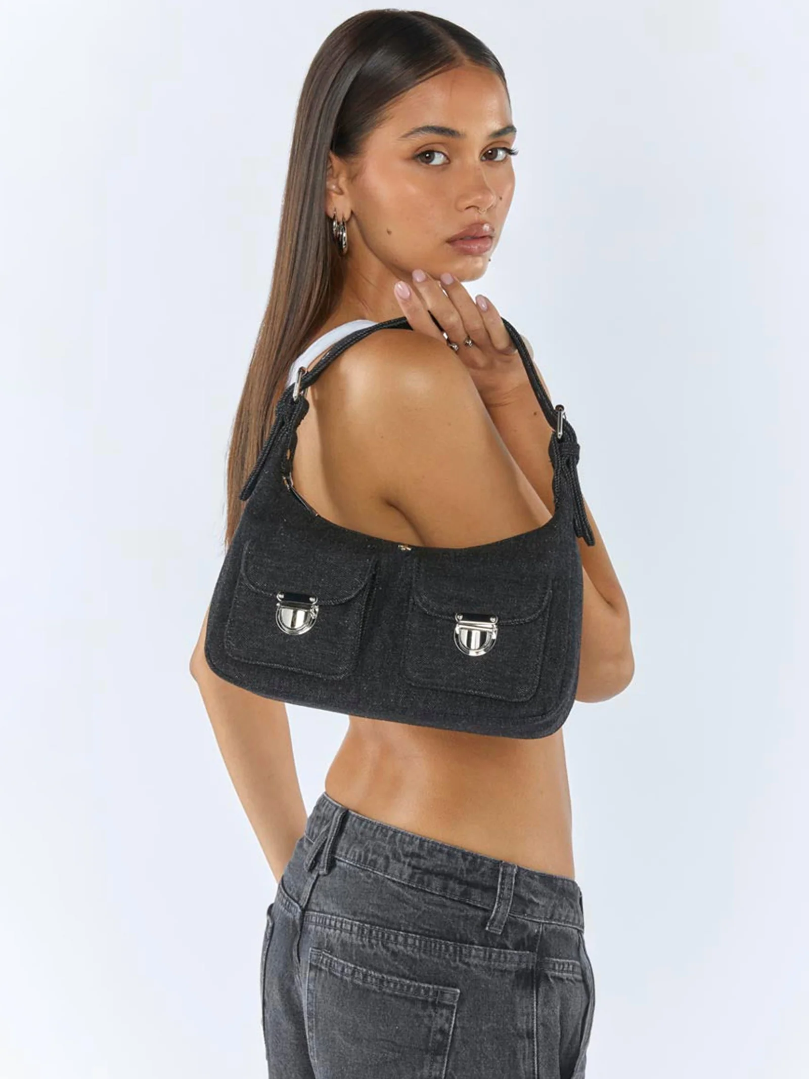 Livi Denim Shoulder Bag - Image 3