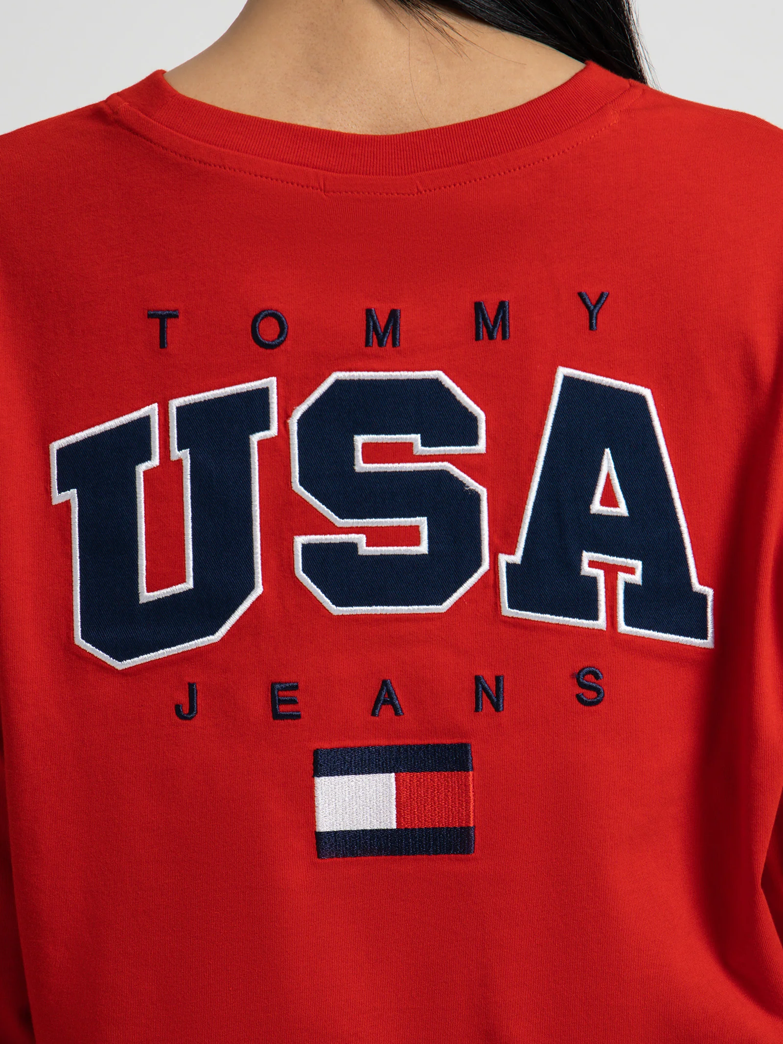 Logo Embroidery Cropped Long Sleeve T-Shirt - Image 3