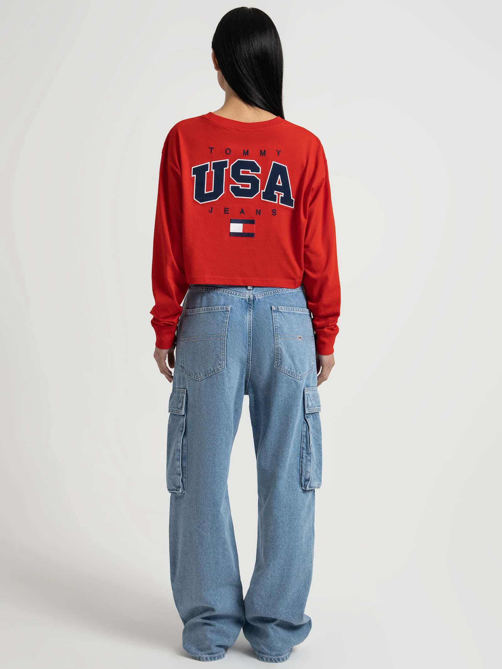 Logo Embroidery Cropped Long Sleeve T-Shirt - Image 4