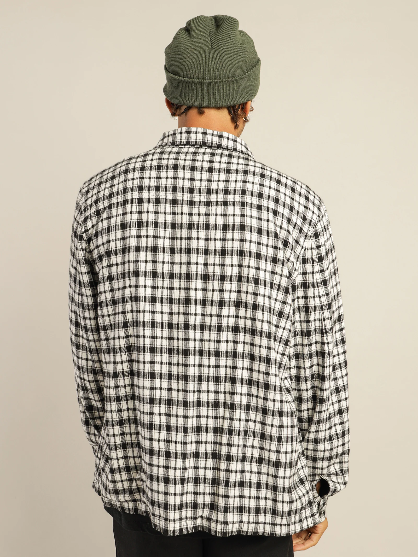 Long Sleeve Check Zip Up - Image 5
