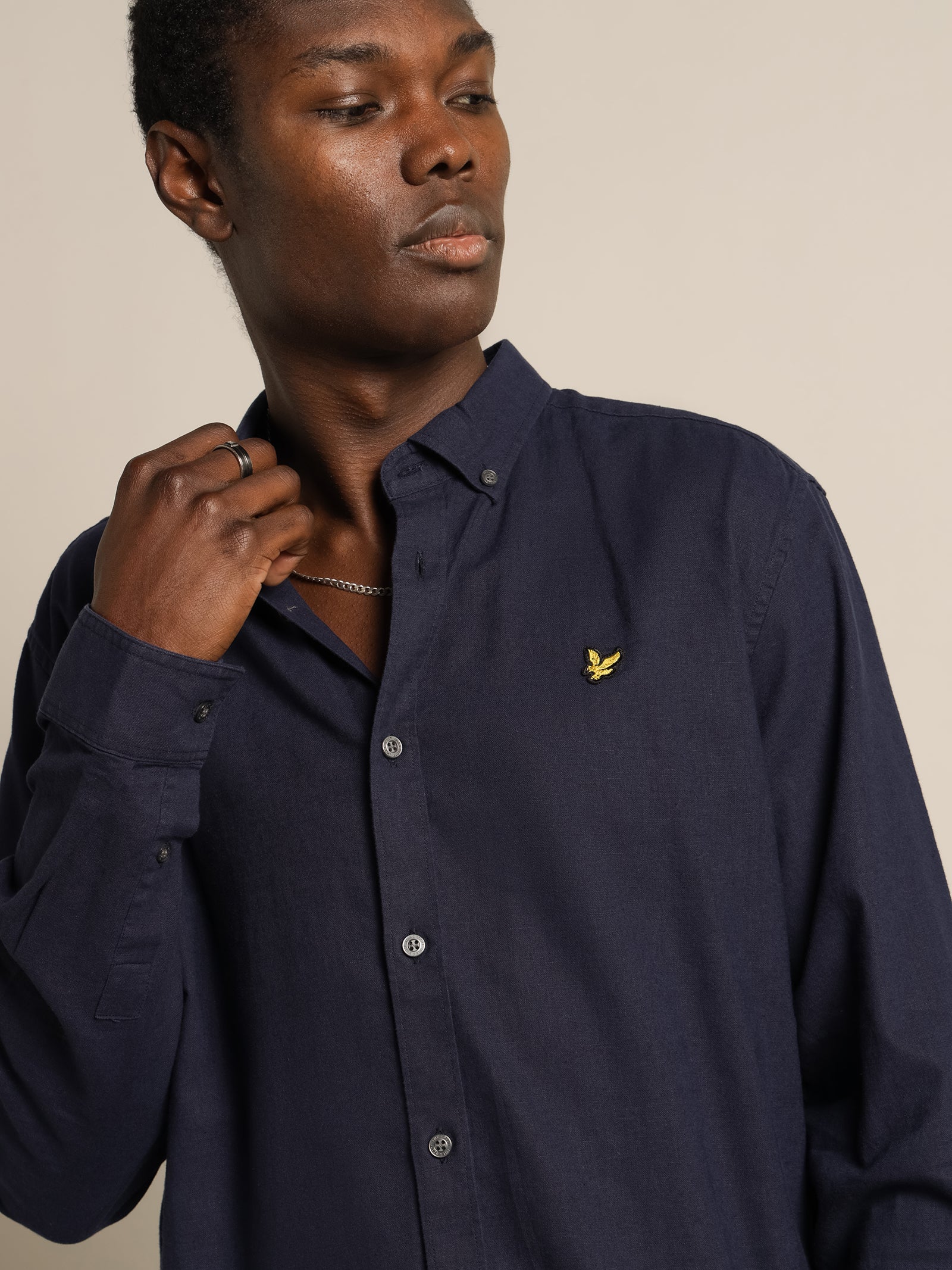 Long Sleeve Cotton Linen Shirt - Image 5