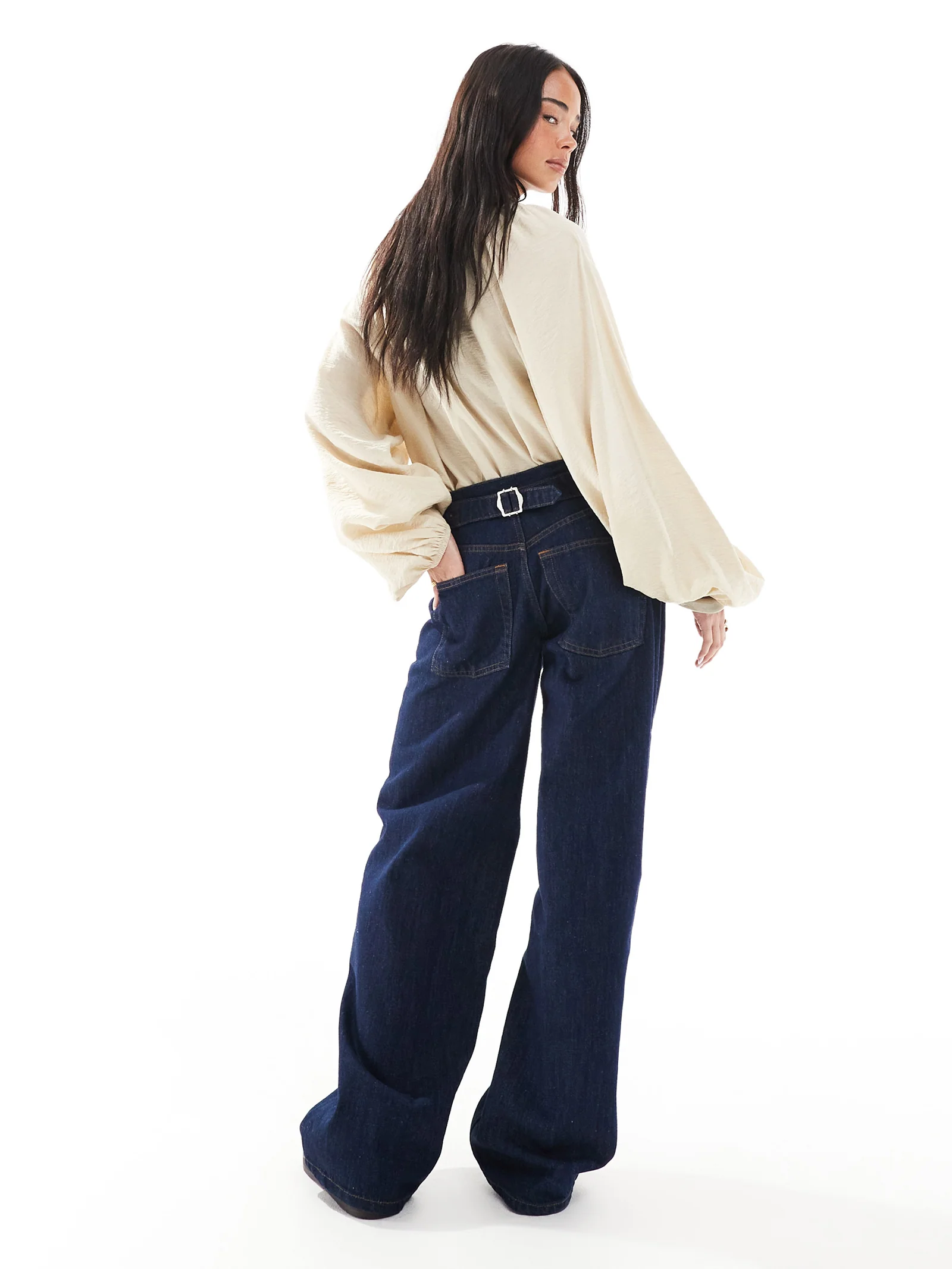 Low Rise Cinch Back Jeans - Image 2