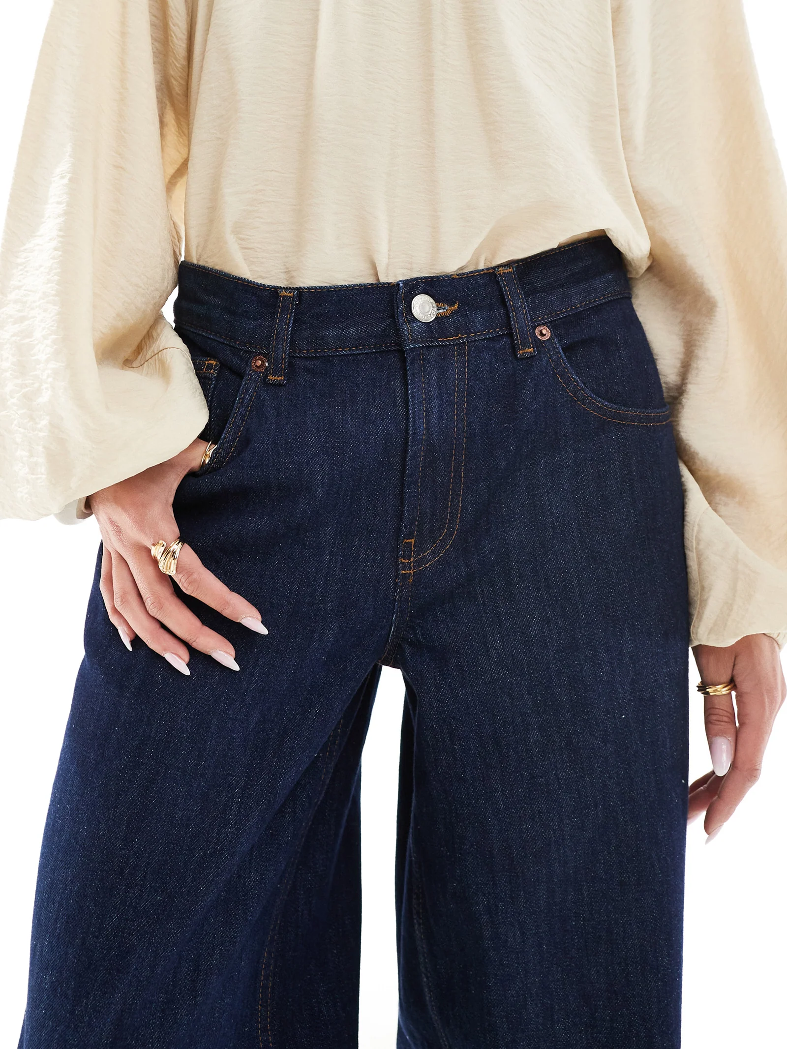 Low Rise Cinch Back Jeans - Image 3