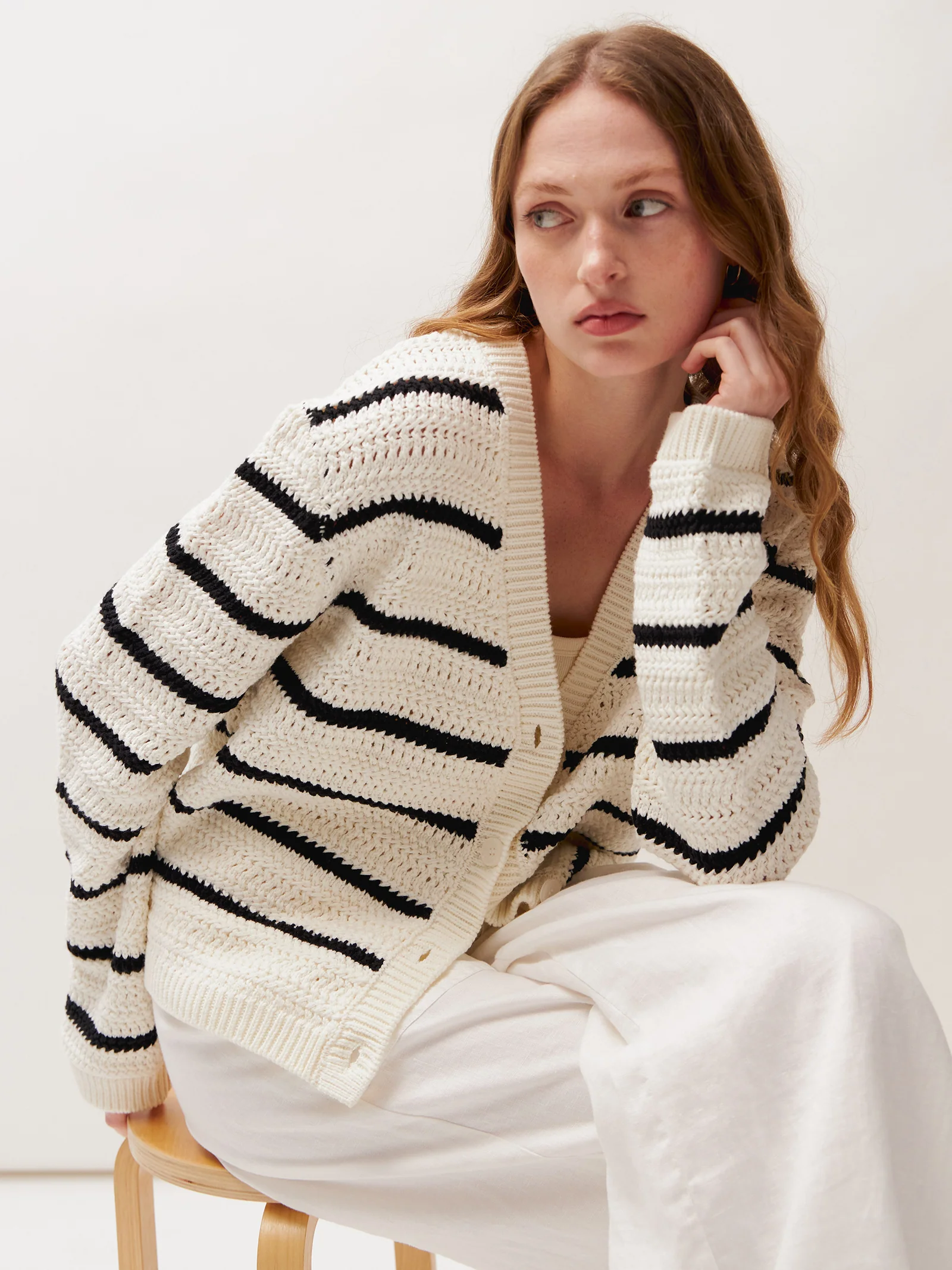 Jardin Stripe Cardigan - Image 7