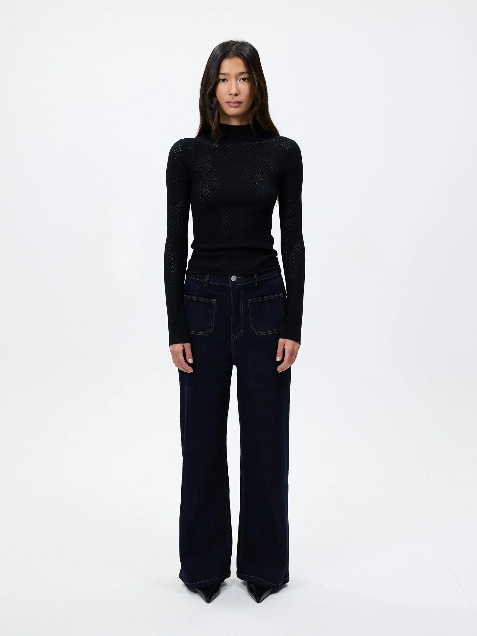 Solene High Neck Knit Top - Image 2