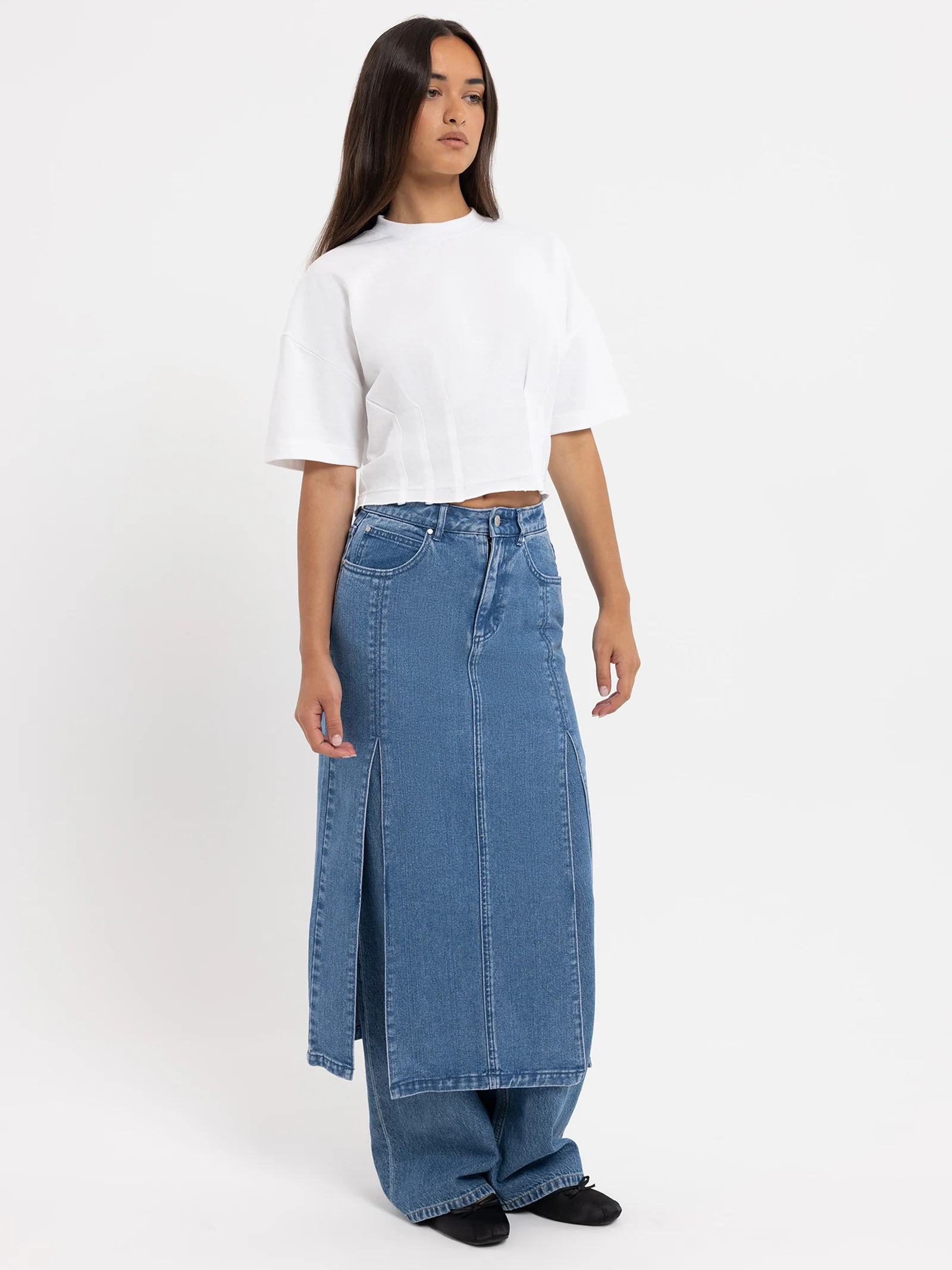 Maeve Midi Denim Skirt - Image 2