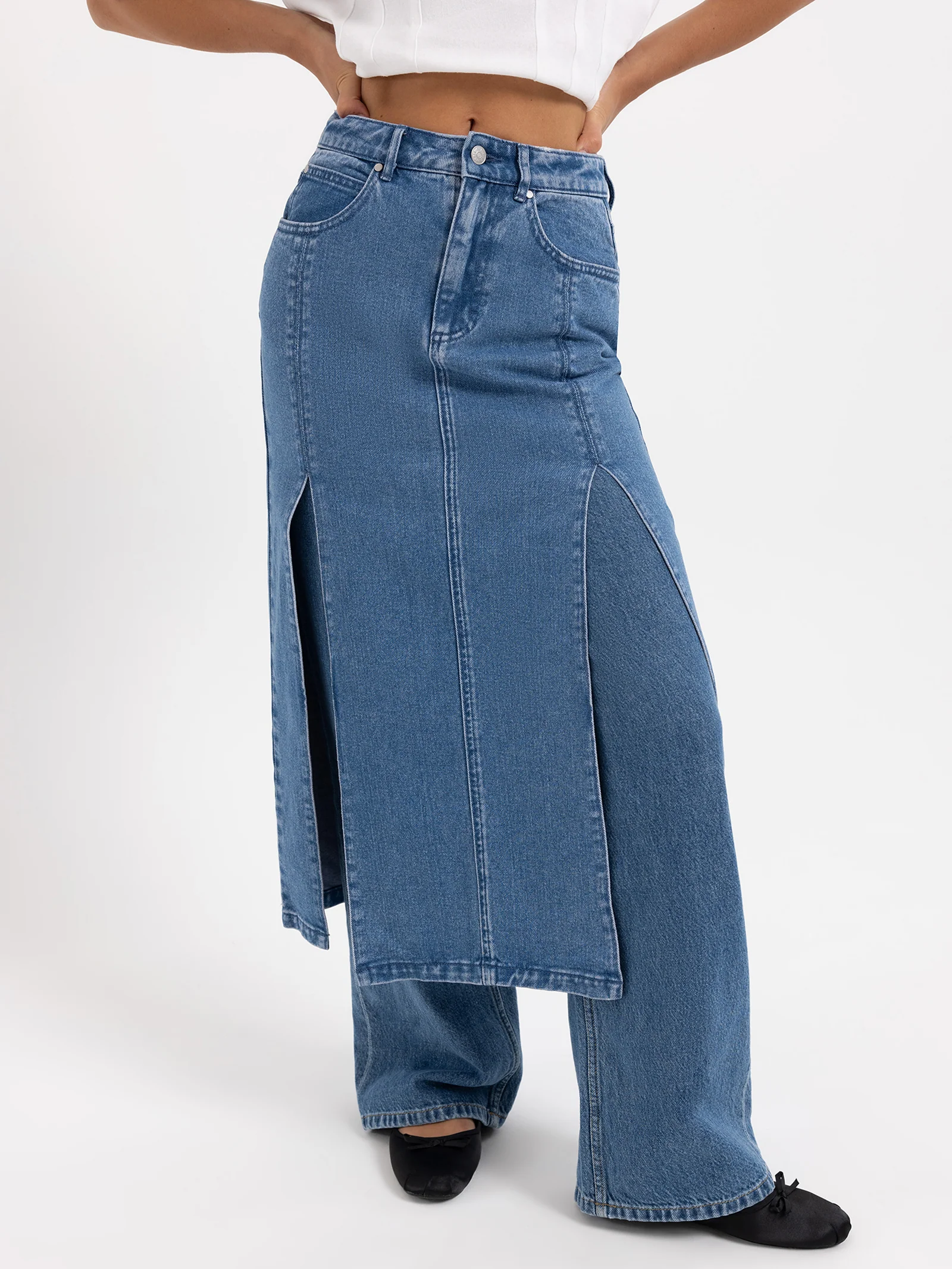 Maeve Midi Denim Skirt - Image 3