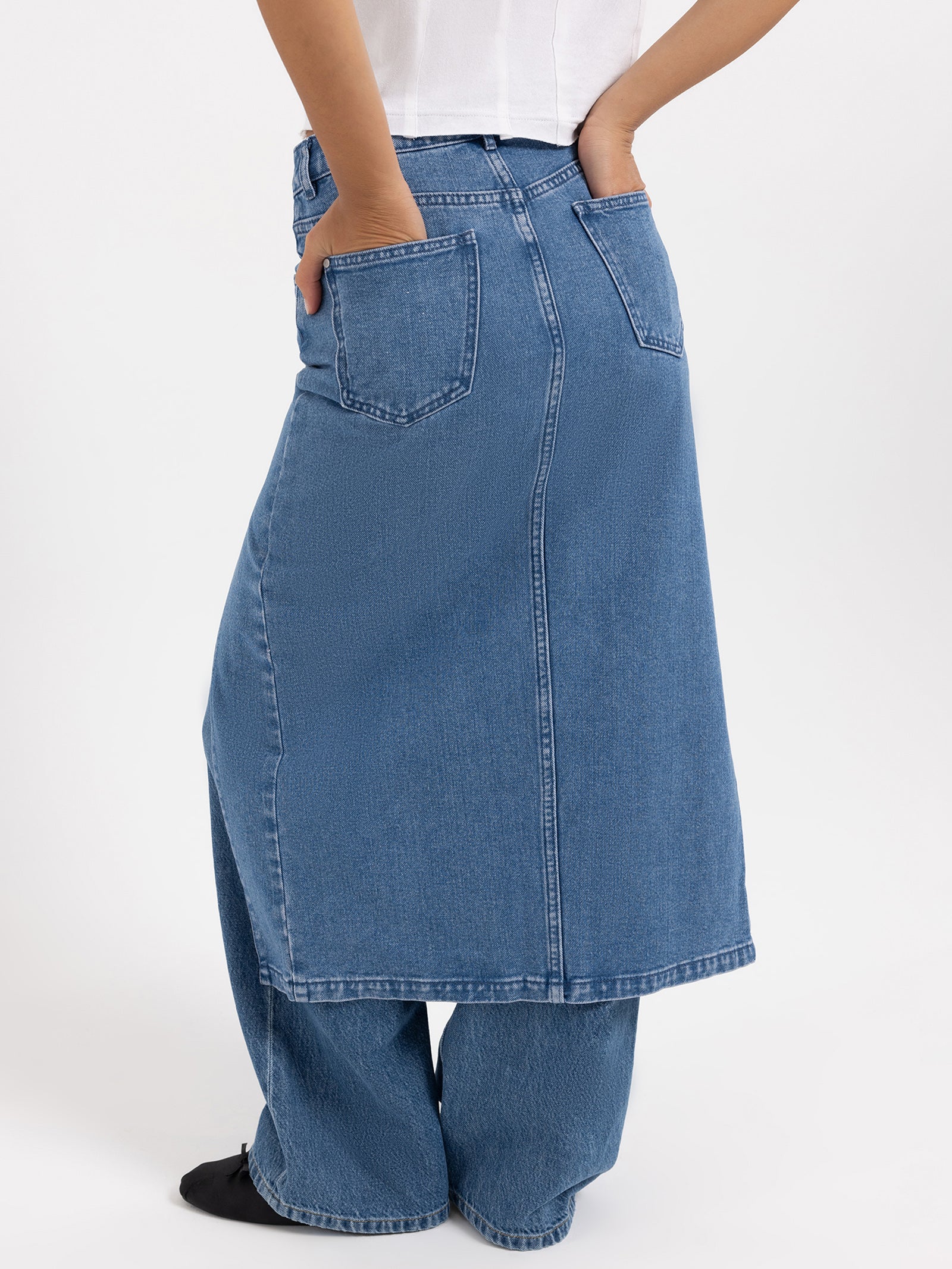 Maeve Midi Denim Skirt - Image 4