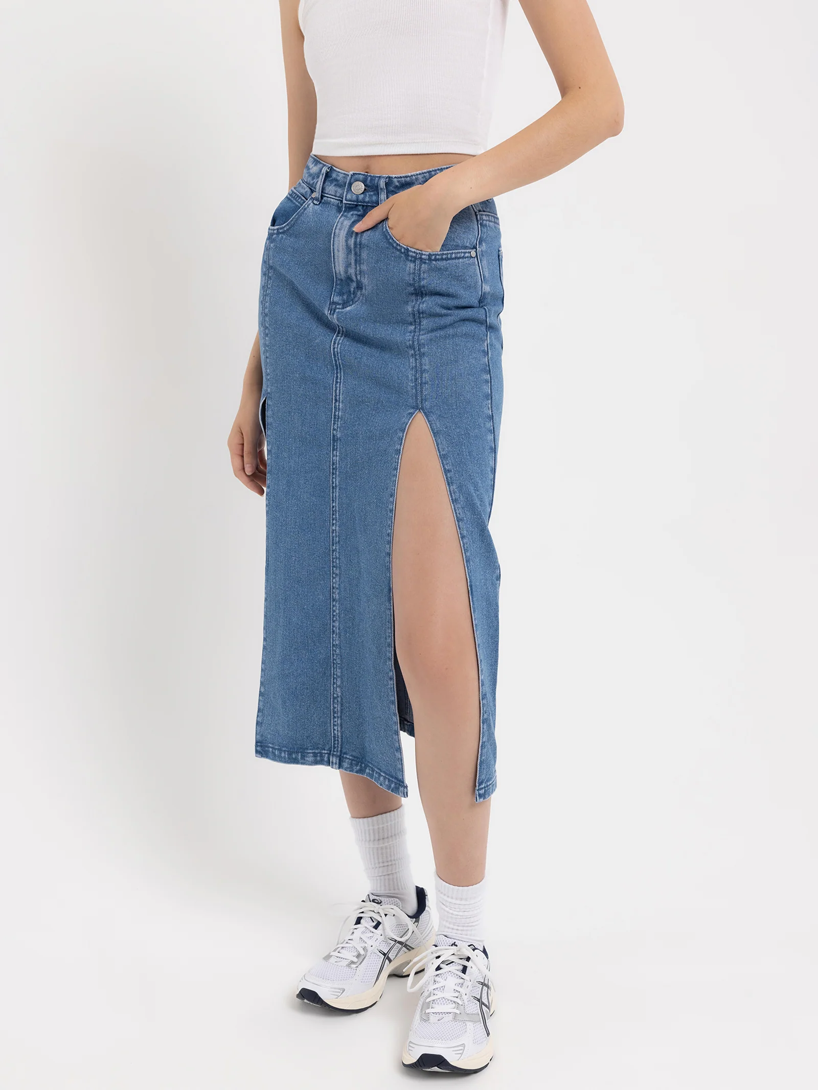 Maeve Midi Denim Skirt - Image 5