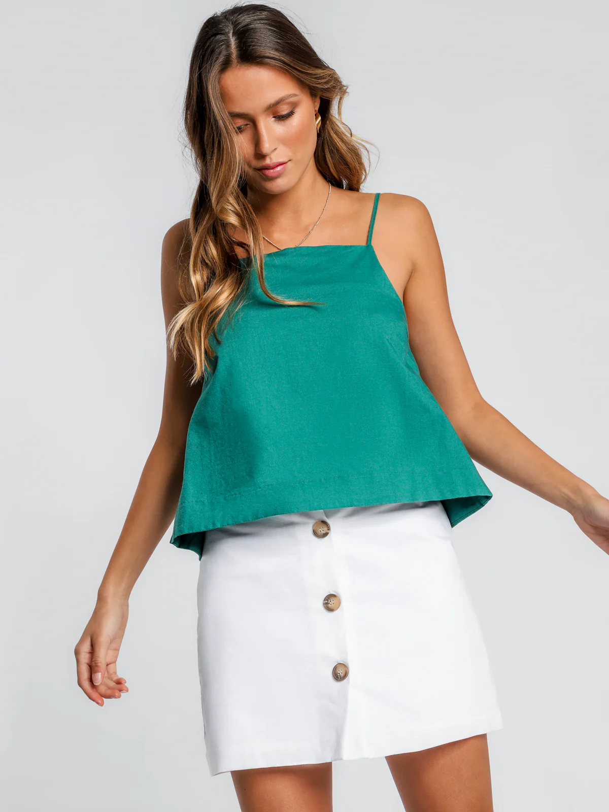 Malloy Cami in Seaweed Green - Image 3