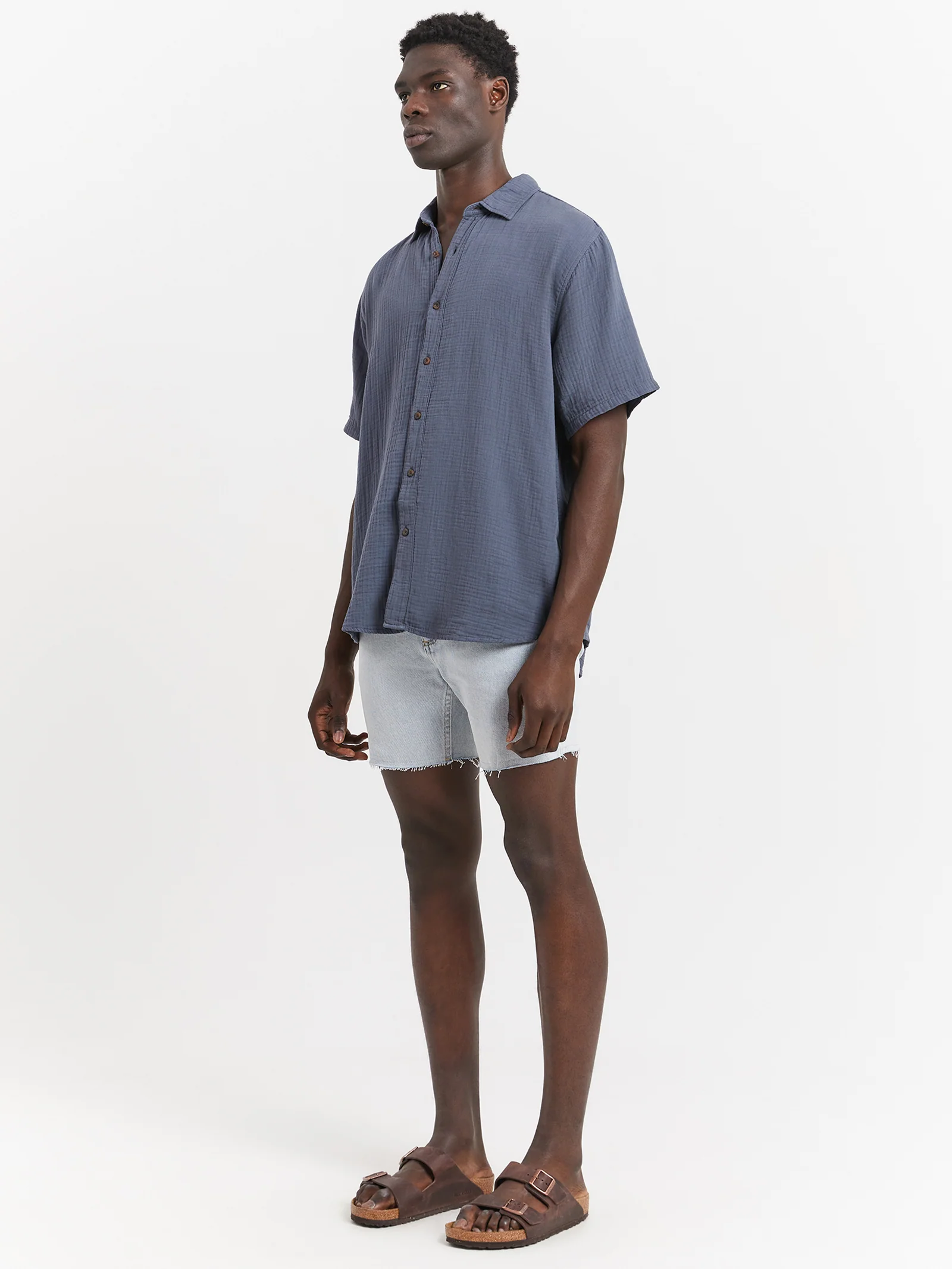 Mandude Faded Denim Shorts - Image 2