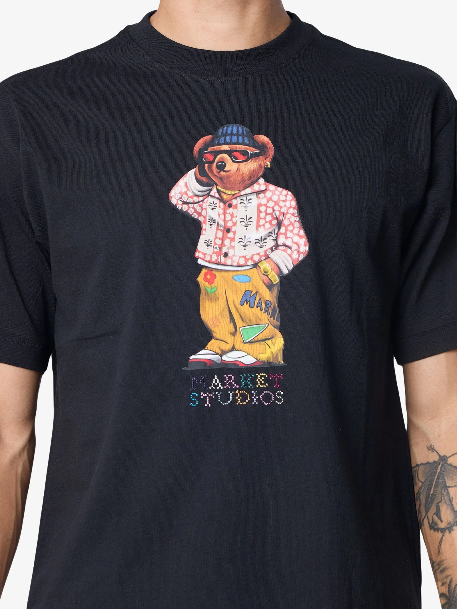 Folk Fitted Bear T-Shirt - Image 4