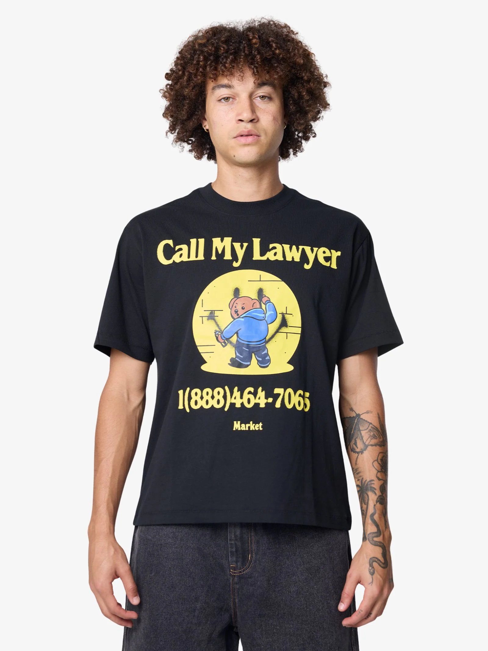 Smiley Call My Lawyer Bear T-Shirt - Image 2