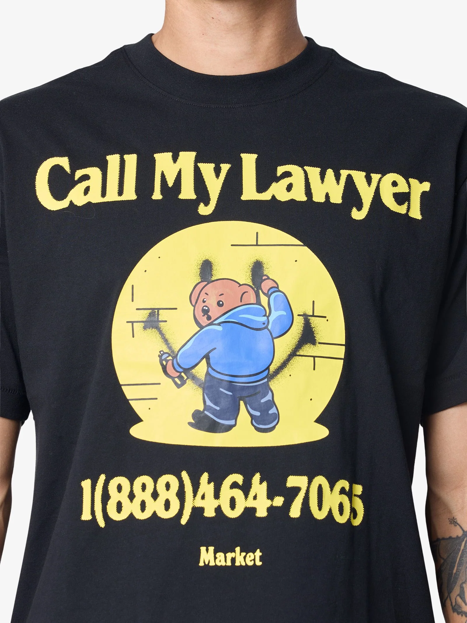 Smiley Call My Lawyer Bear T-Shirt - Image 4