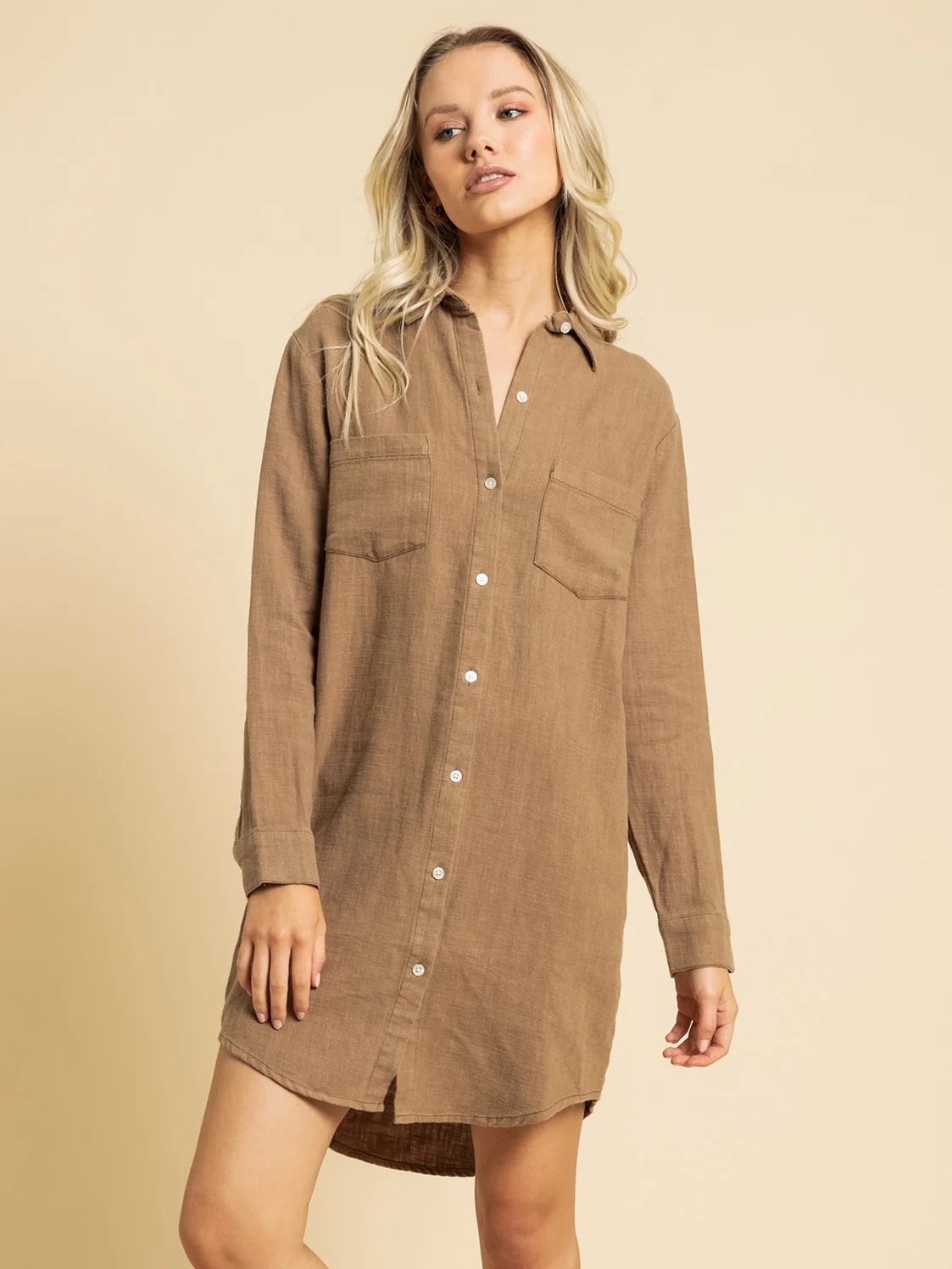 Marvin Linen Longline Shirt Dress - Image 2