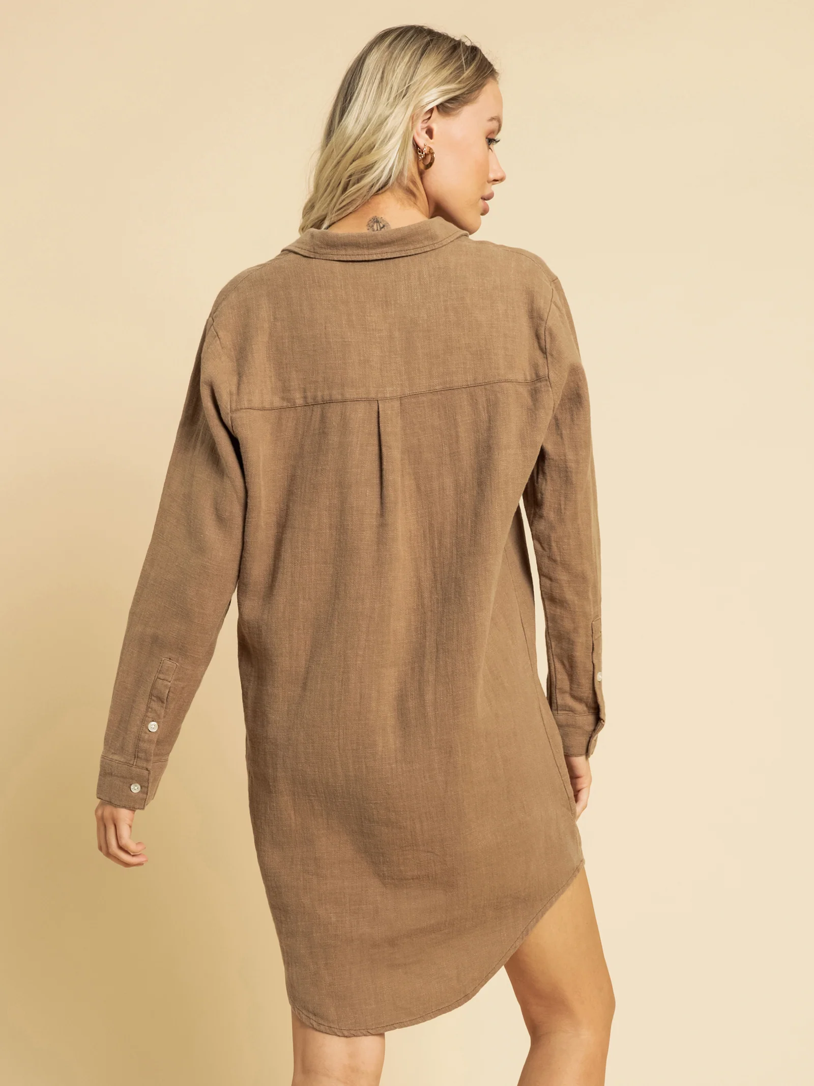 Marvin Linen Longline Shirt Dress - Image 7