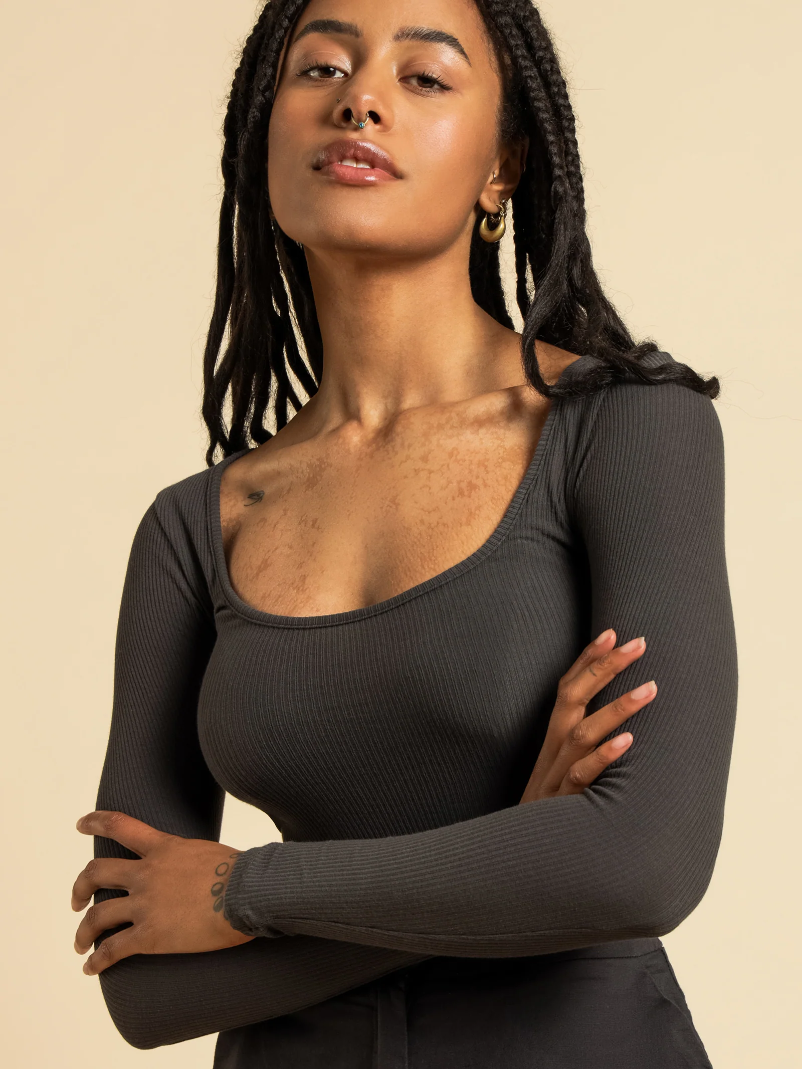 Maya Long Sleeved Ribbed T-Shirt - Image 3