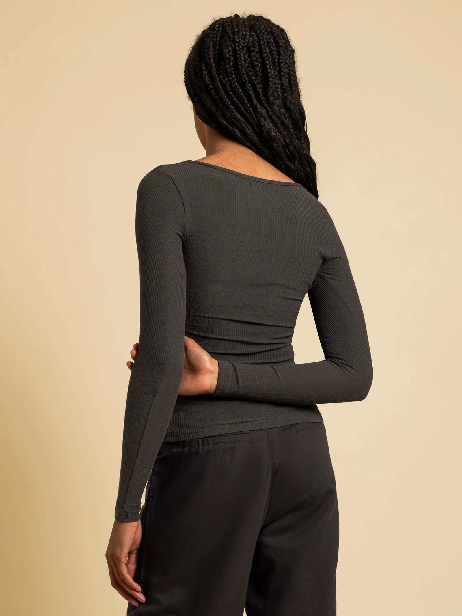 Maya Long Sleeved Ribbed T-Shirt - Image 6