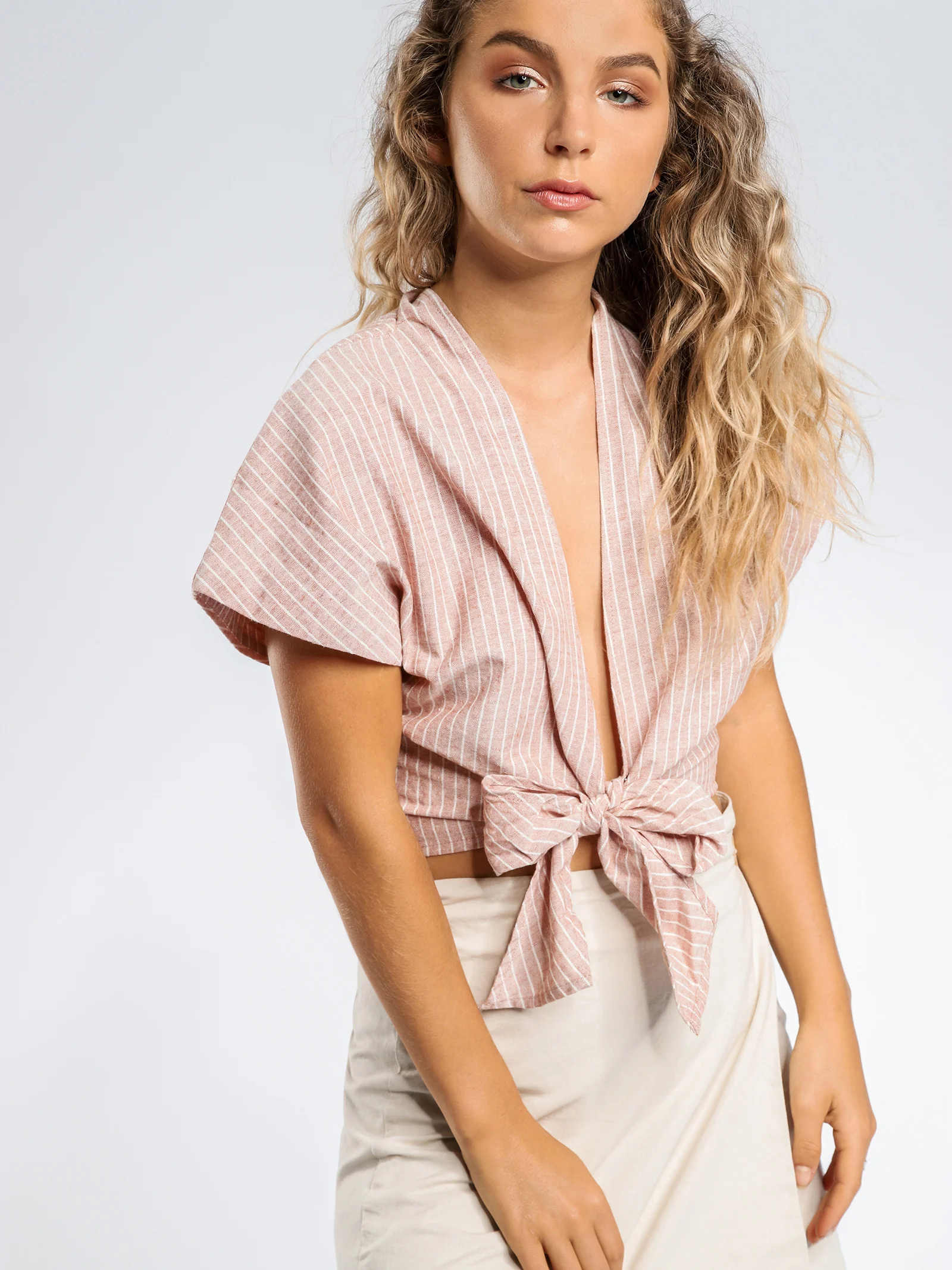 Medina Tie Front Top - Image 2