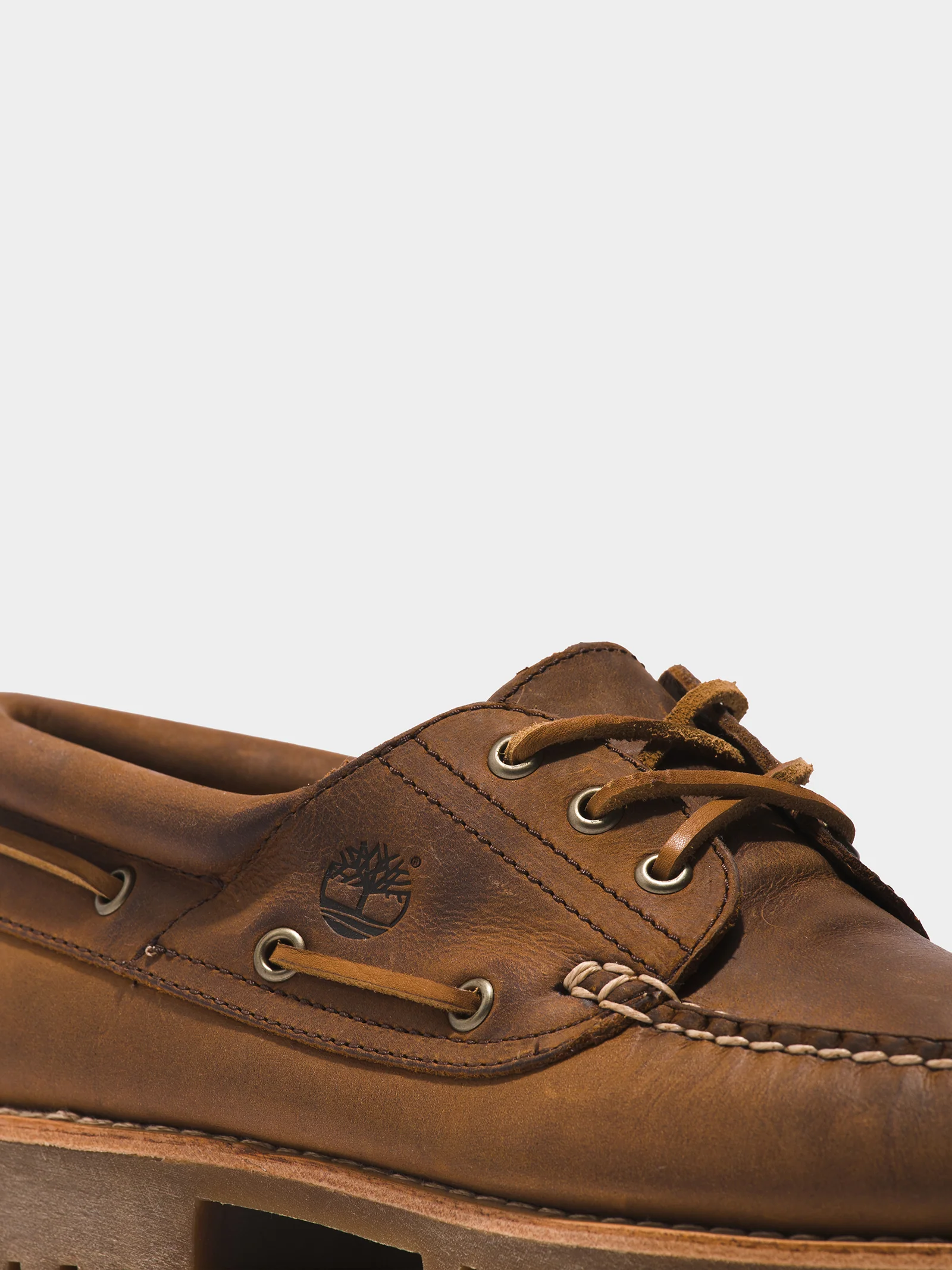 Mens 3 Eye Classic Lug Handsewn Boat Shoes - Image 3