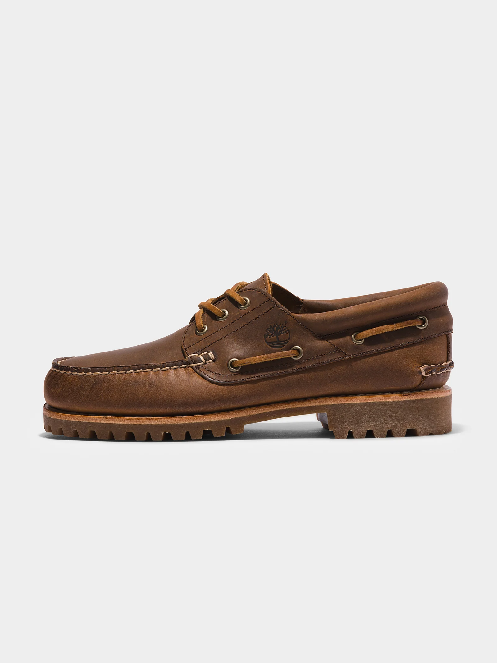 Mens 3 Eye Classic Lug Handsewn Boat Shoes - Image 6