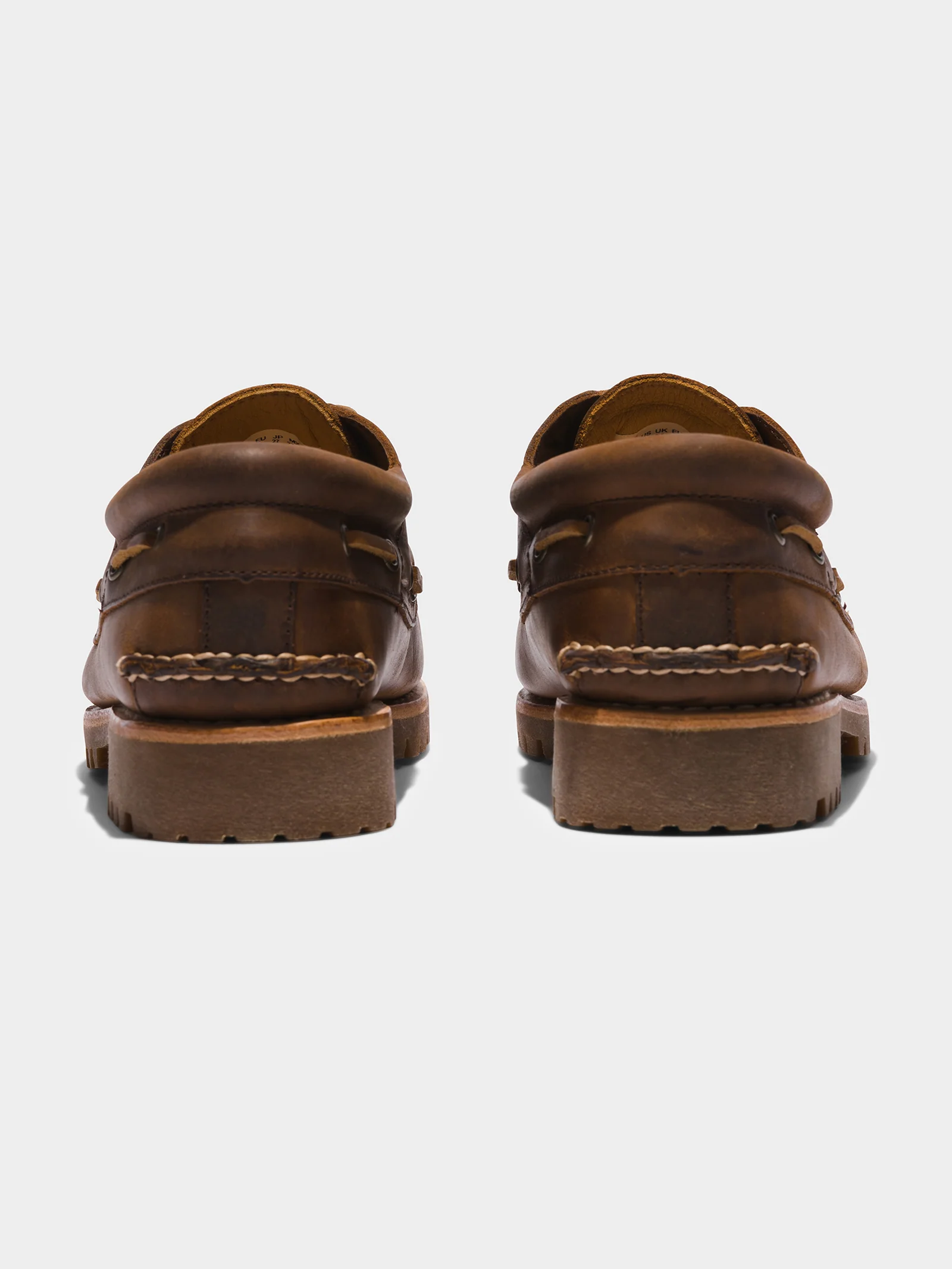 Mens 3 Eye Classic Lug Handsewn Boat Shoes - Image 9