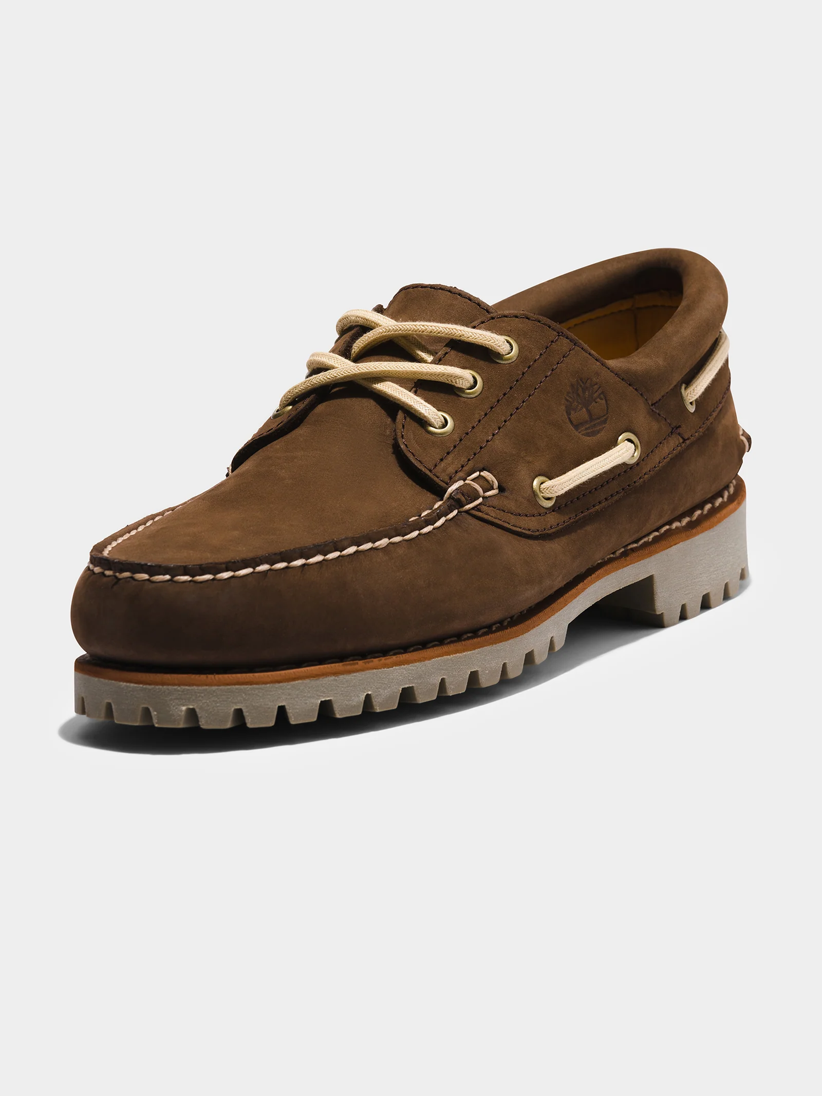 Mens 3 Eye Classic Lug Handsewn Boat Shoes - Image 7