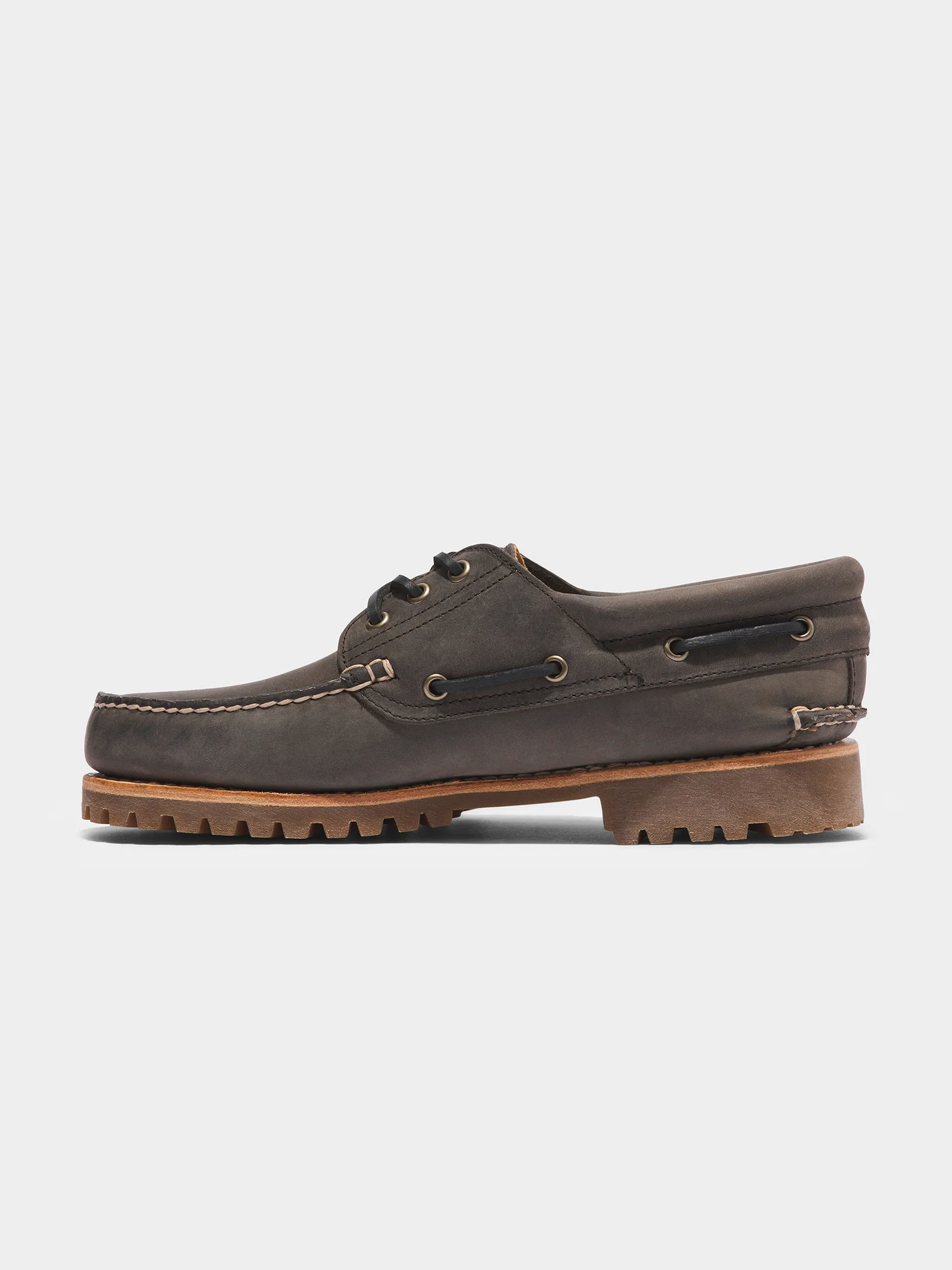 Mens 3 Eye Classic Lug Handsewn Boat Shoes - Image 4
