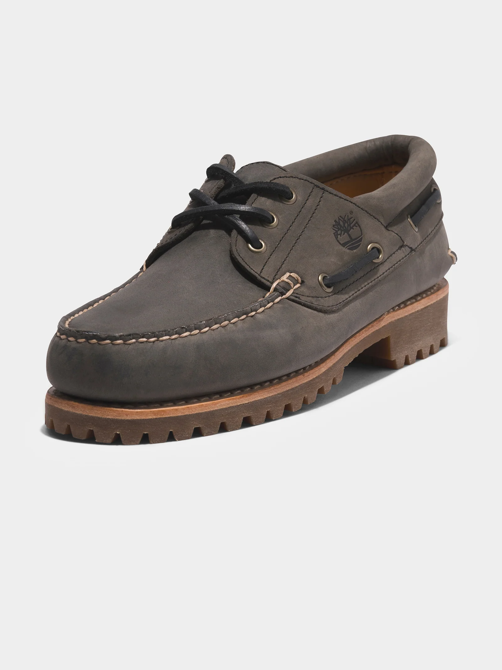 Mens 3 Eye Classic Lug Handsewn Boat Shoes - Image 7
