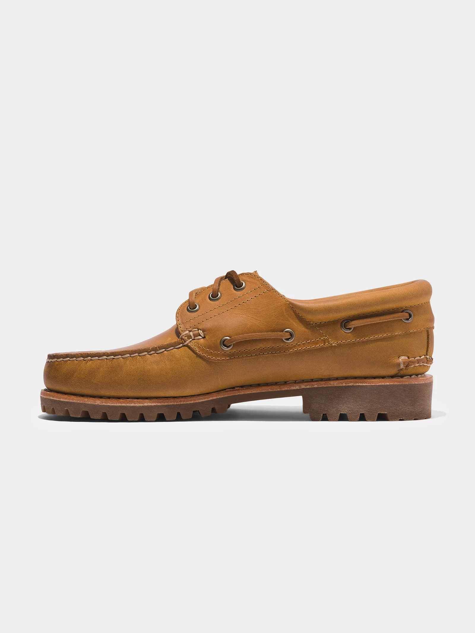 Mens 3 Eye Classic Lug Handsewn Boat Shoes - Image 4