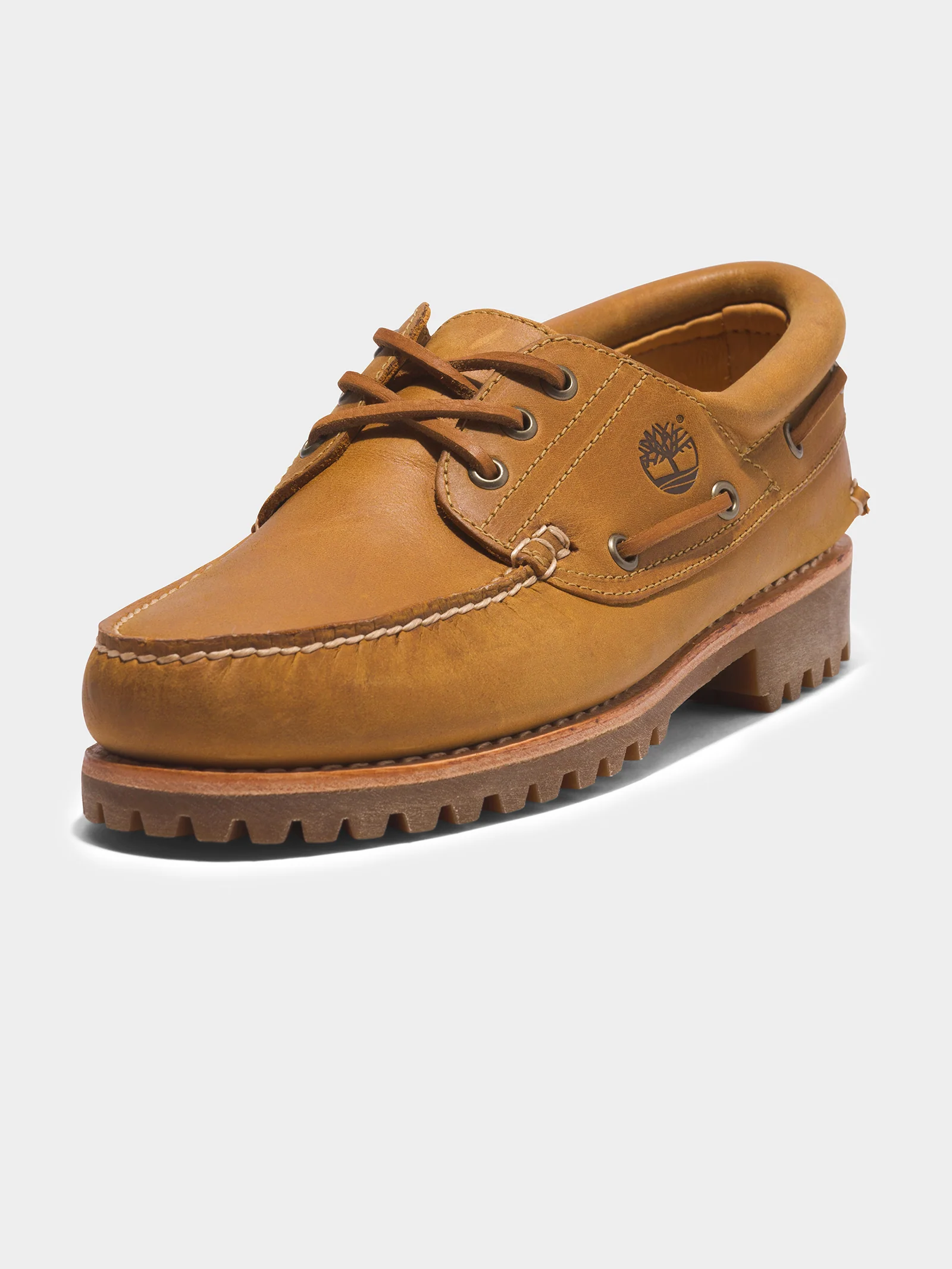 Mens 3 Eye Classic Lug Handsewn Boat Shoes - Image 7