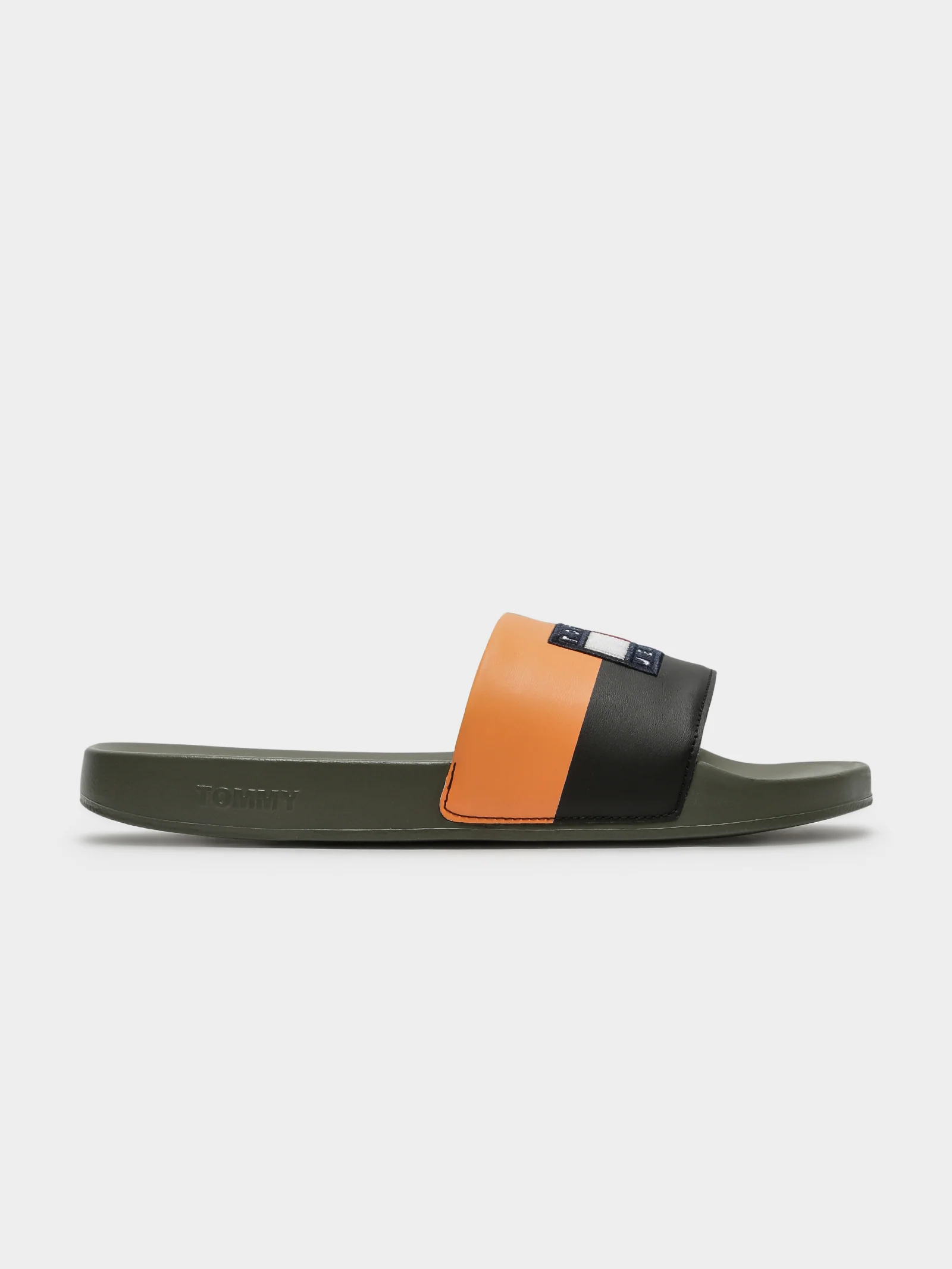 Mens Corduroy Color Blocked Pool Slides - Image 2
