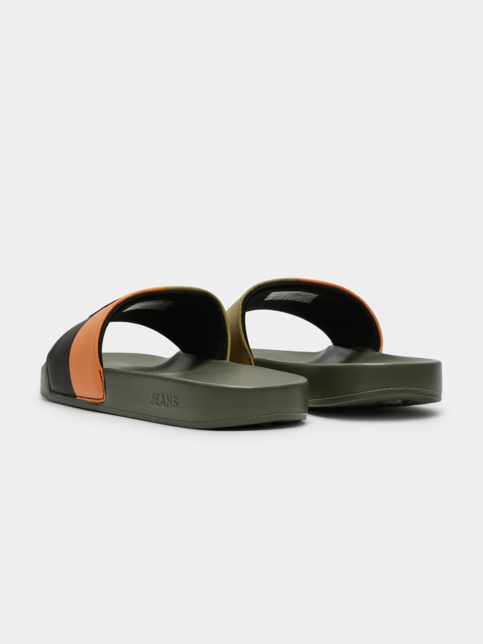Mens Corduroy Color Blocked Pool Slides - Image 7