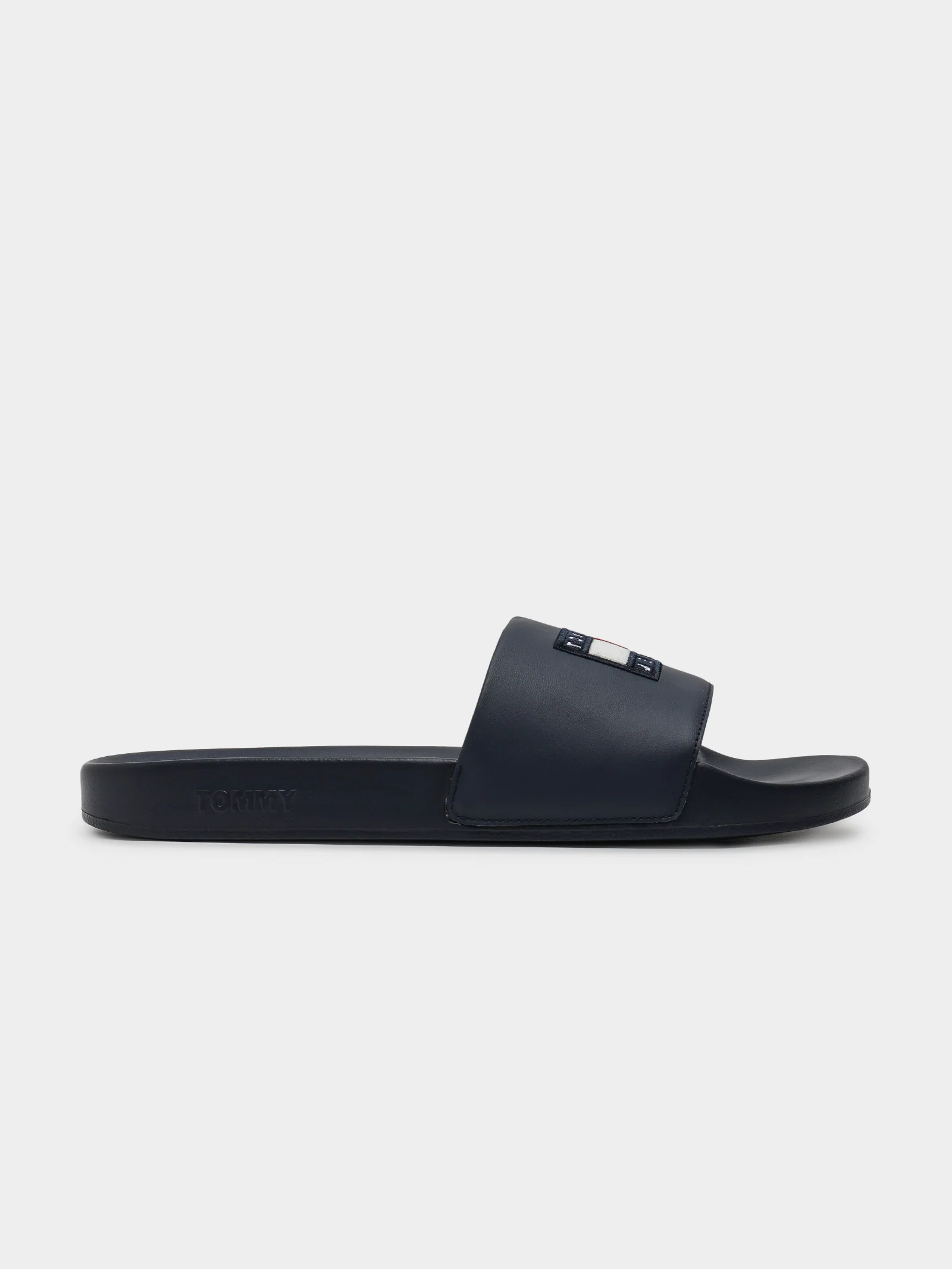 Mens Corduroy Tommy Badge Pool Slides - Image 2