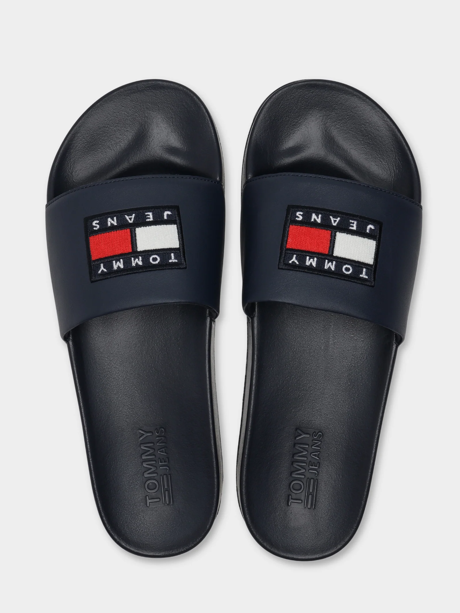 Mens Corduroy Tommy Badge Pool Slides - Image 4