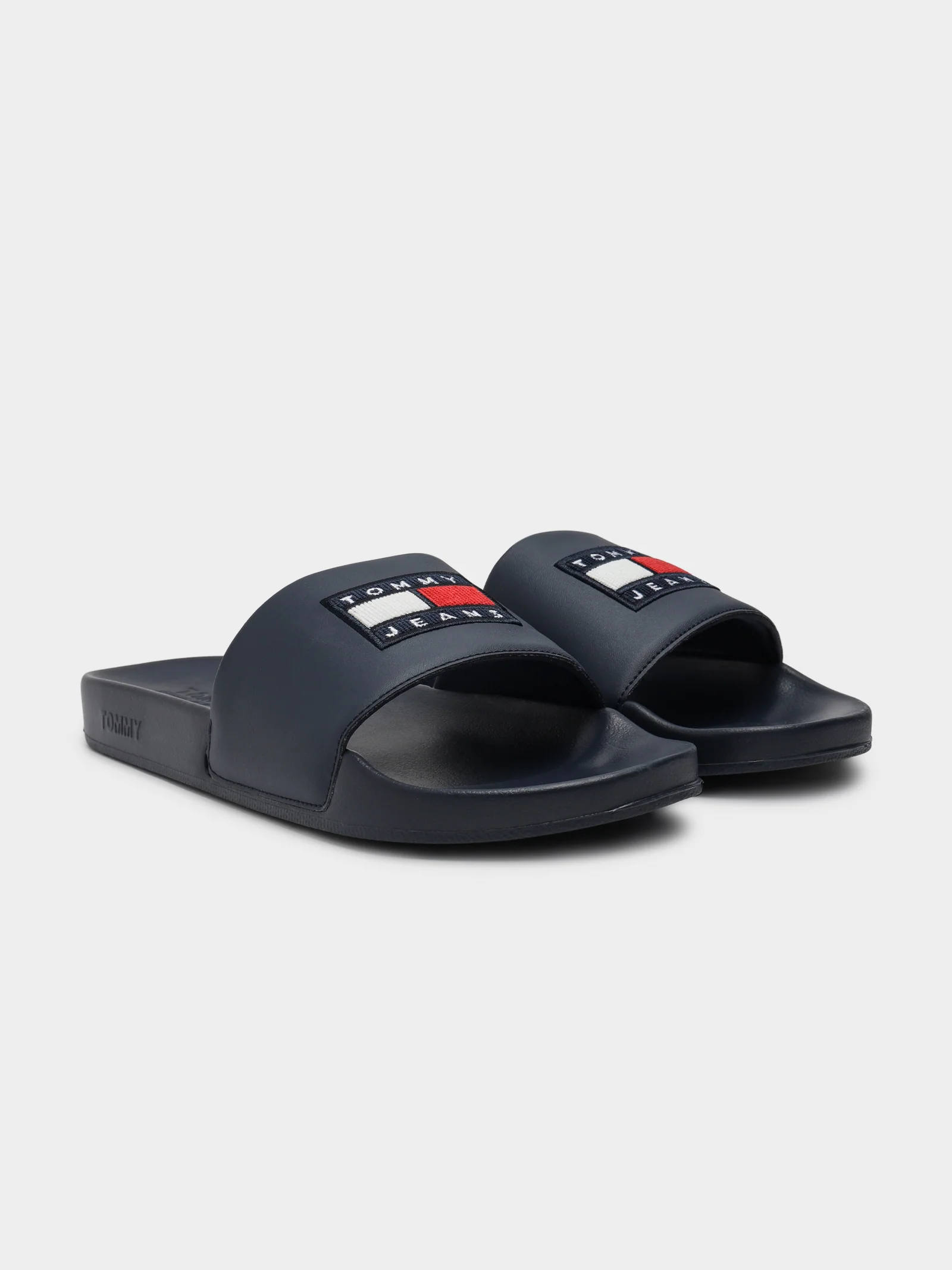 Mens Corduroy Tommy Badge Pool Slides - Image 6