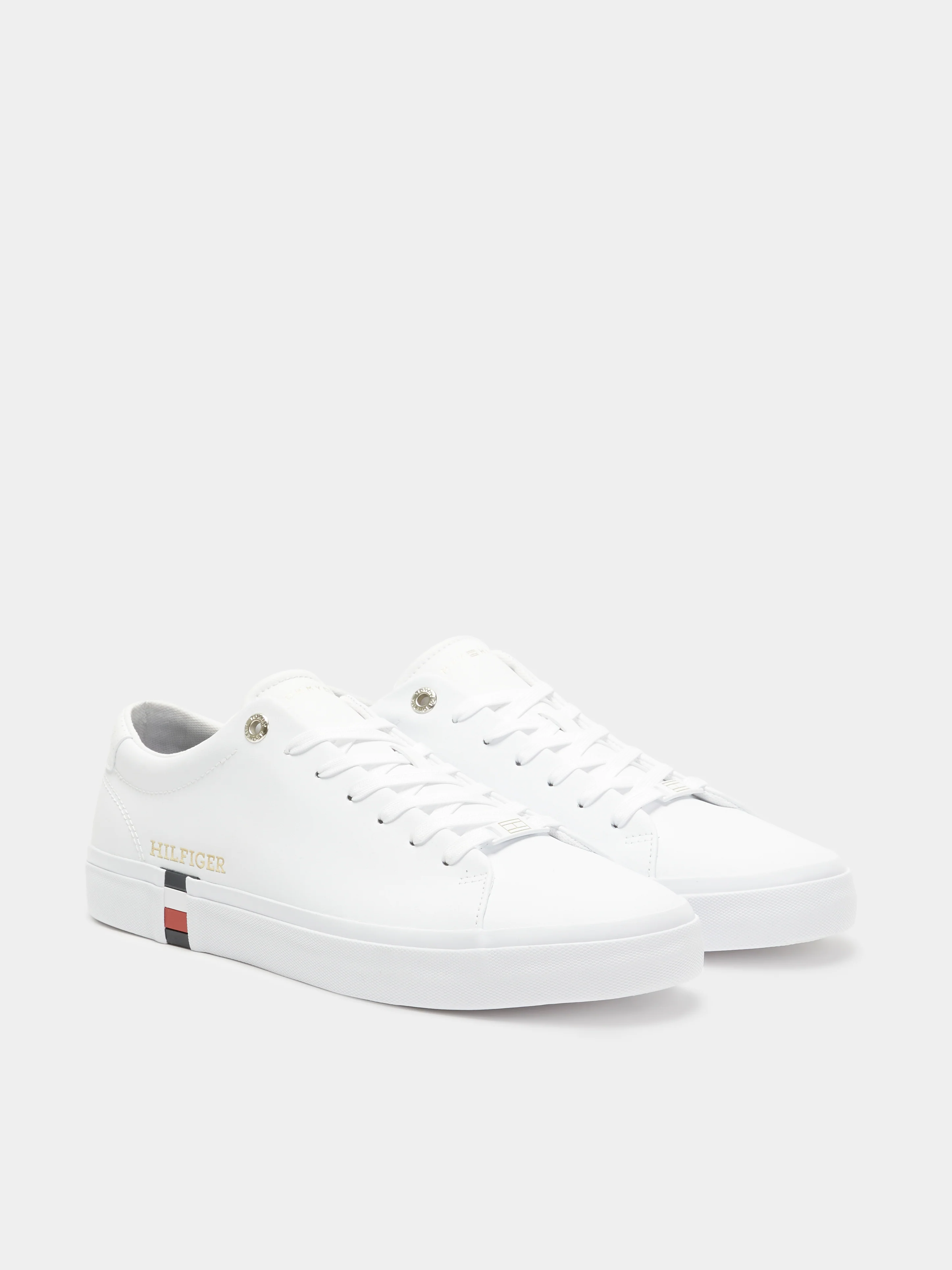 Mens Corp Leather Gold Detail Sneakers - Image 2