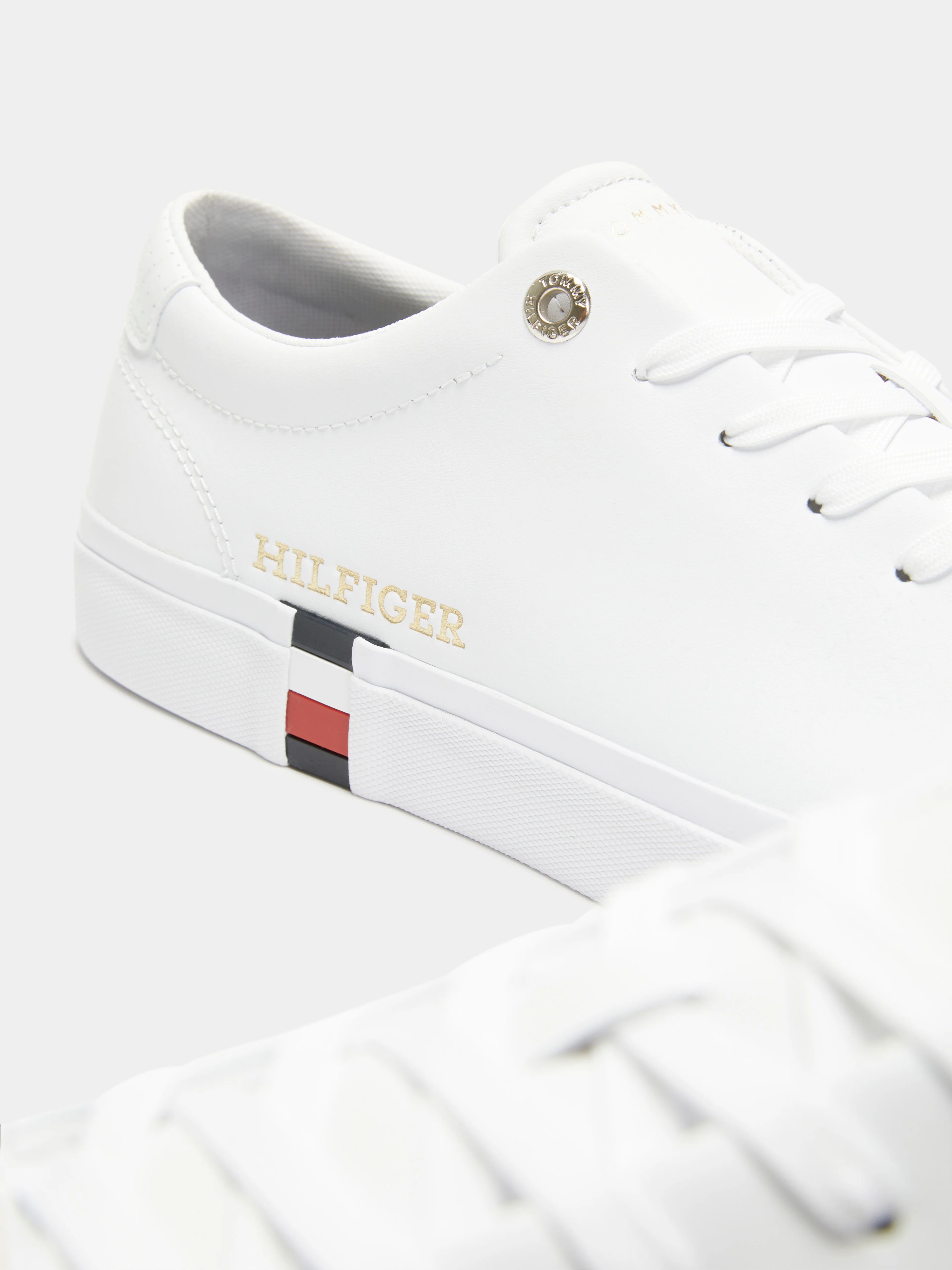 Mens Corp Leather Gold Detail Sneakers - Image 3