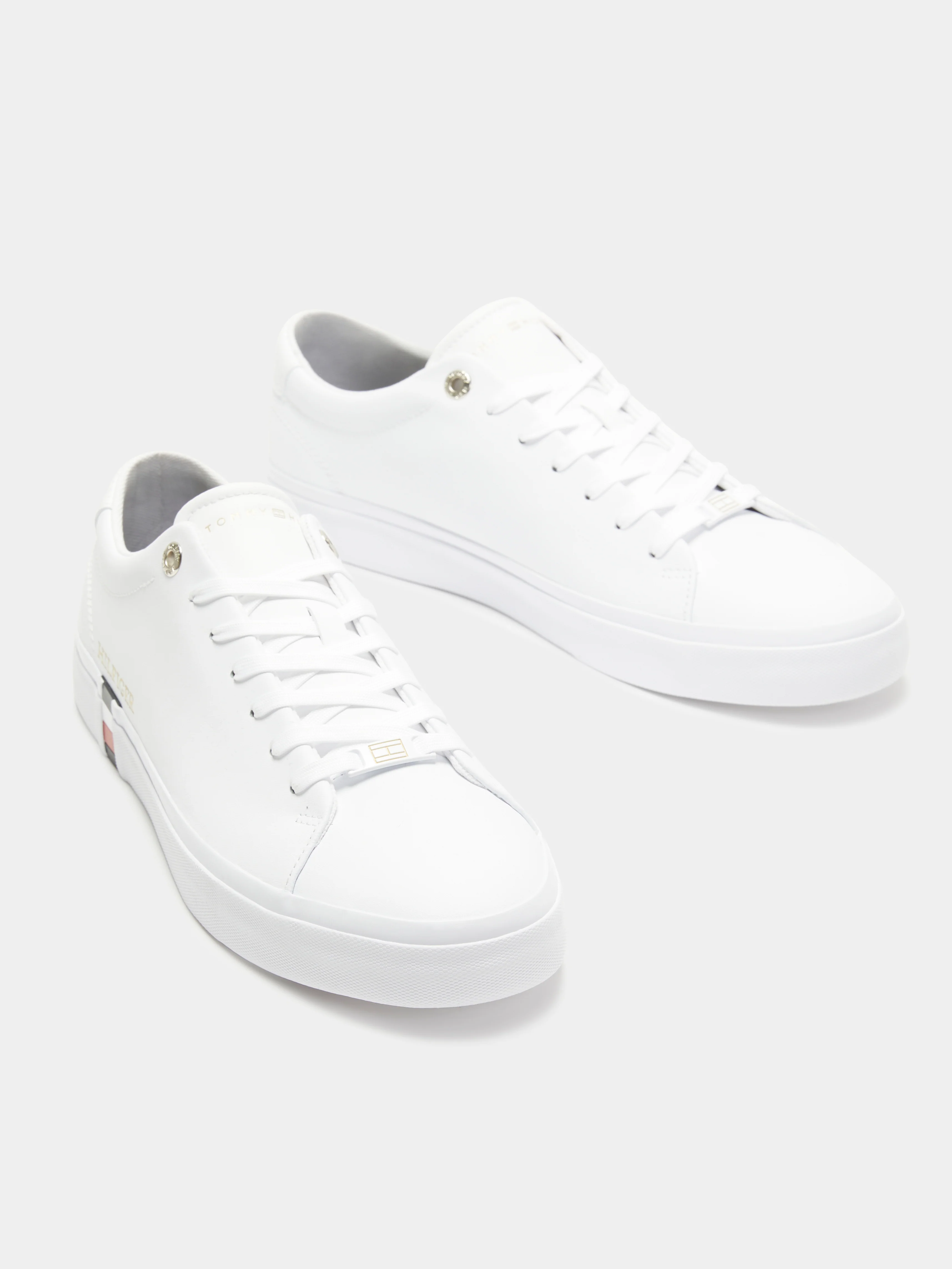 Mens Corp Leather Gold Detail Sneakers - Image 4