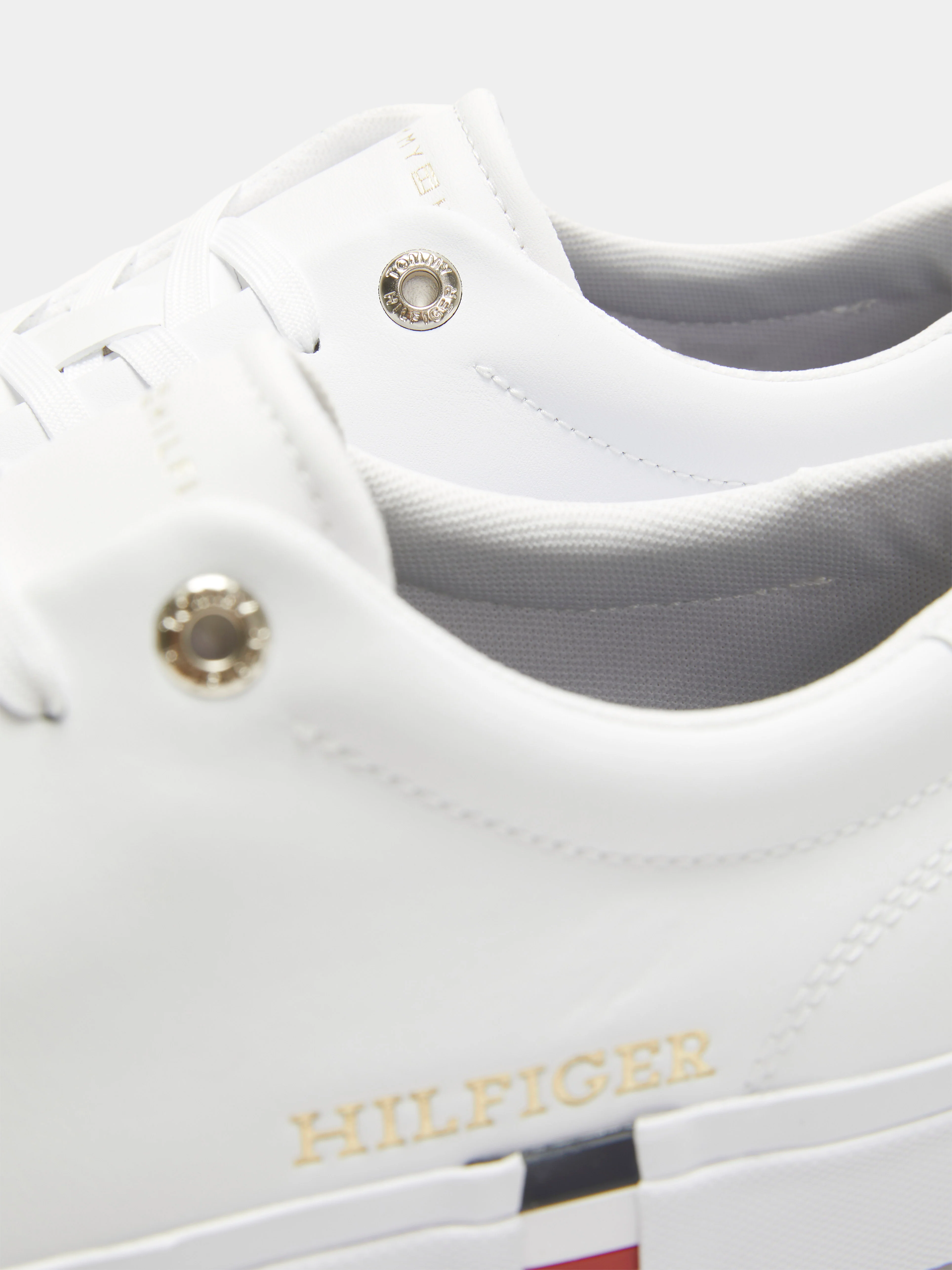 Mens Corp Leather Gold Detail Sneakers - Image 6