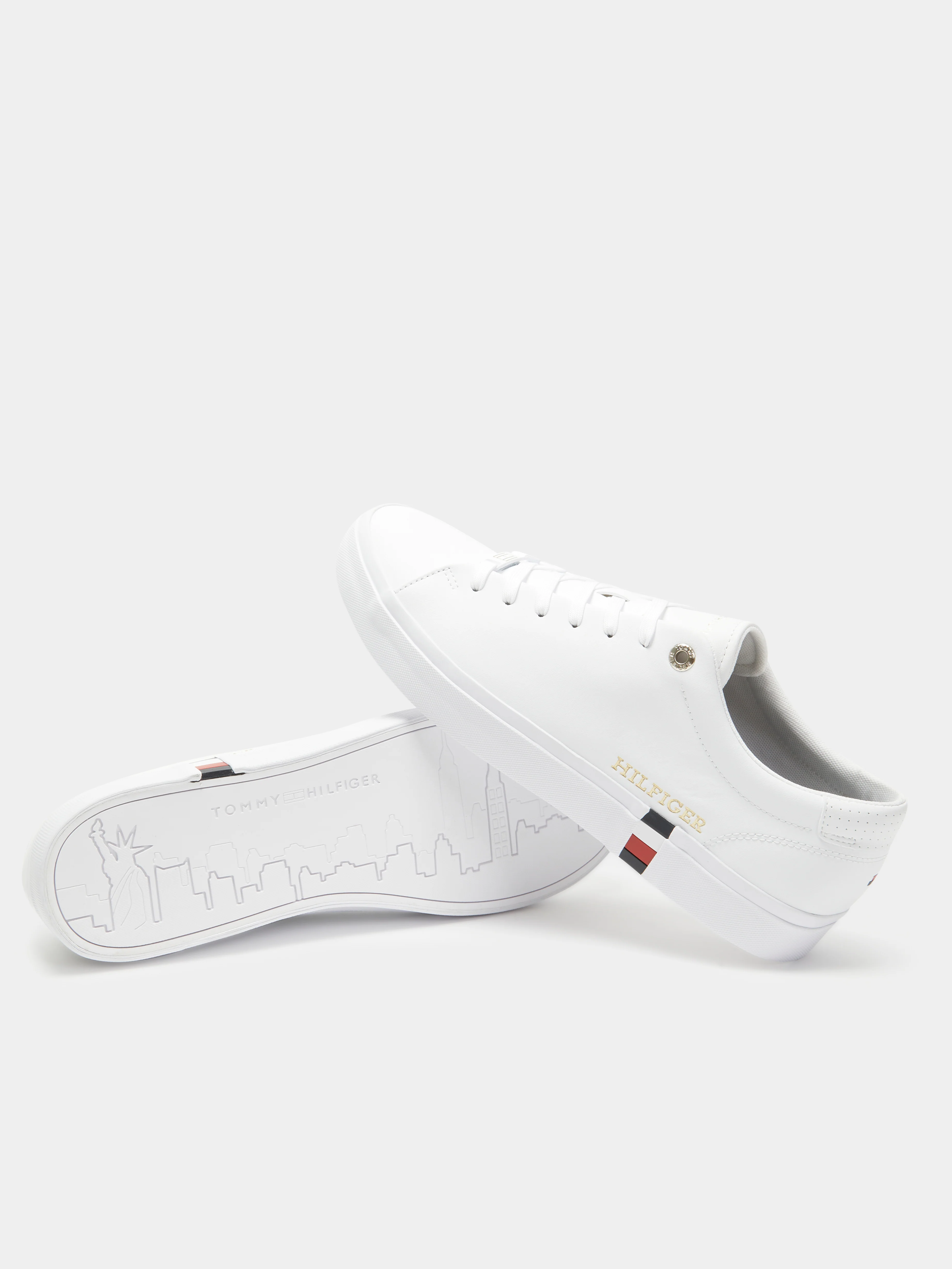 Mens Corp Leather Gold Detail Sneakers - Image 8