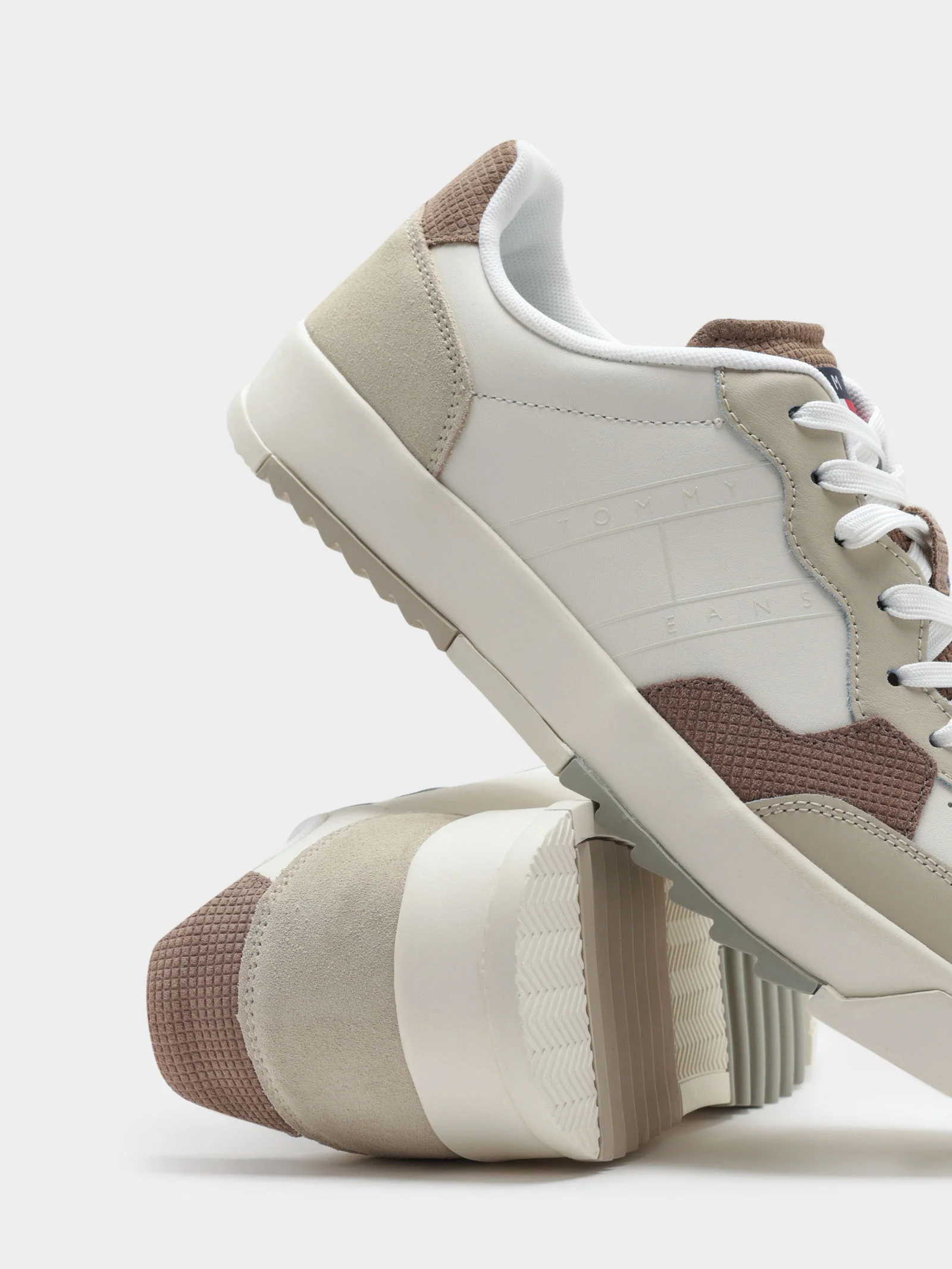 Mens Leather Cupsole Trainers - Image 5