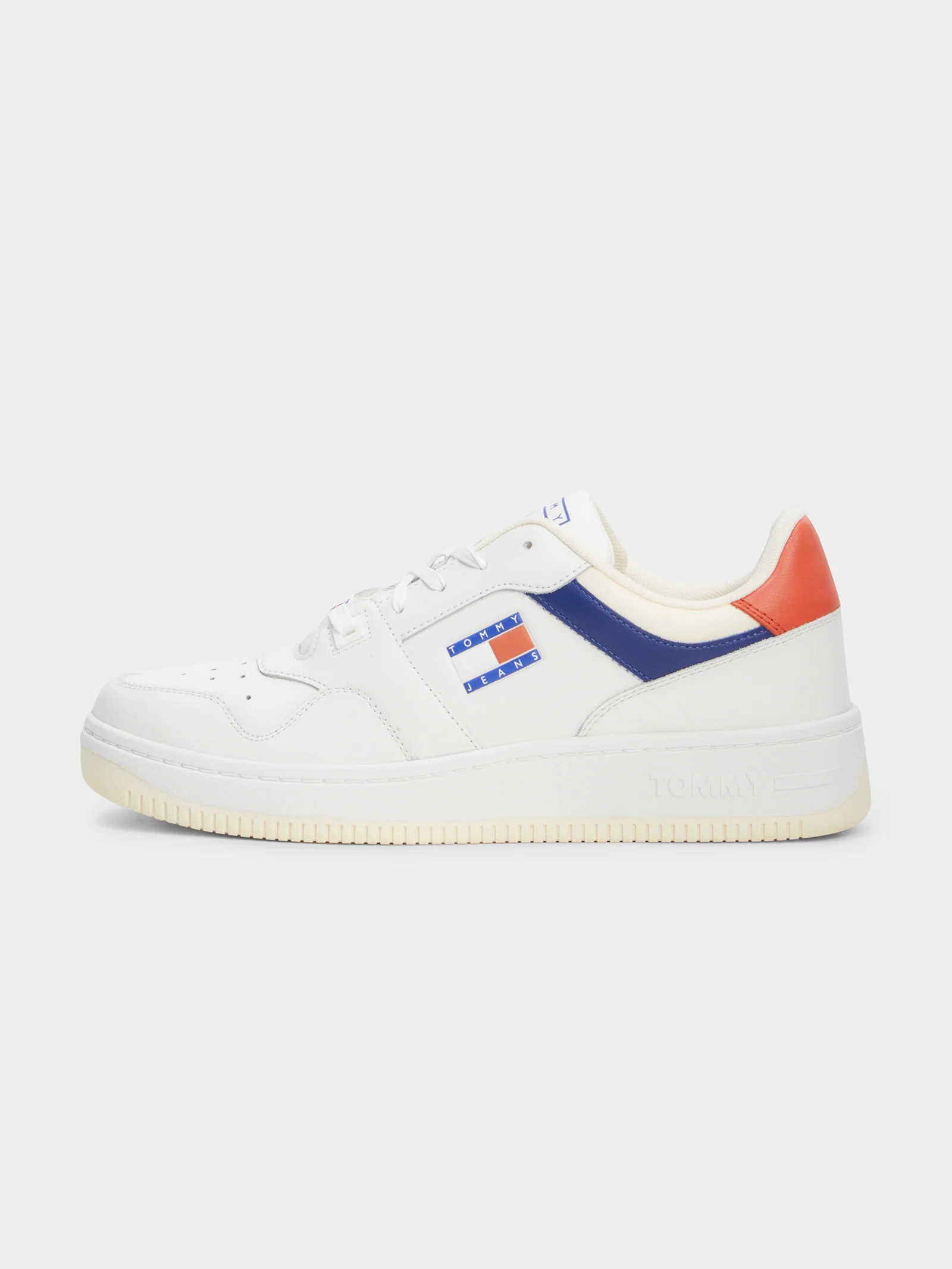 Mens Premium Leather Colour-blocked Basketball Trainers - Image 2