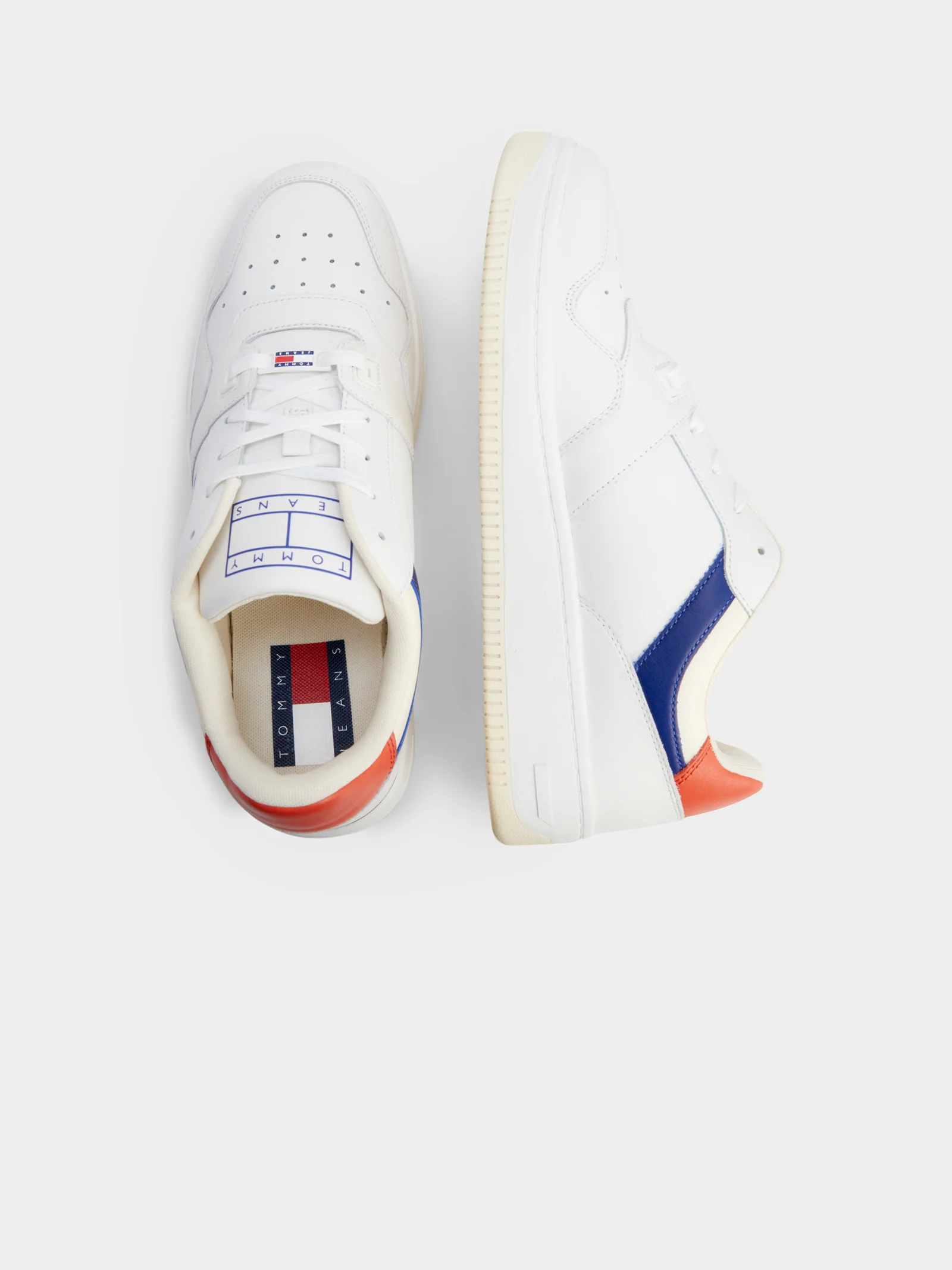 Mens Premium Leather Colour-blocked Basketball Trainers - Image 3