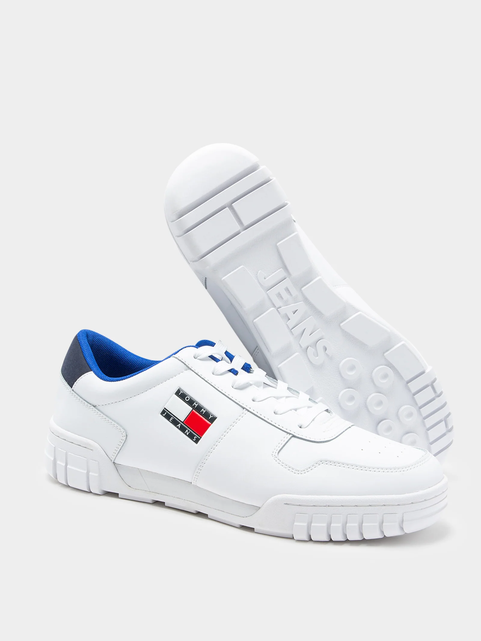 Mens Retro Leather Cupsole Trainers - Image 2
