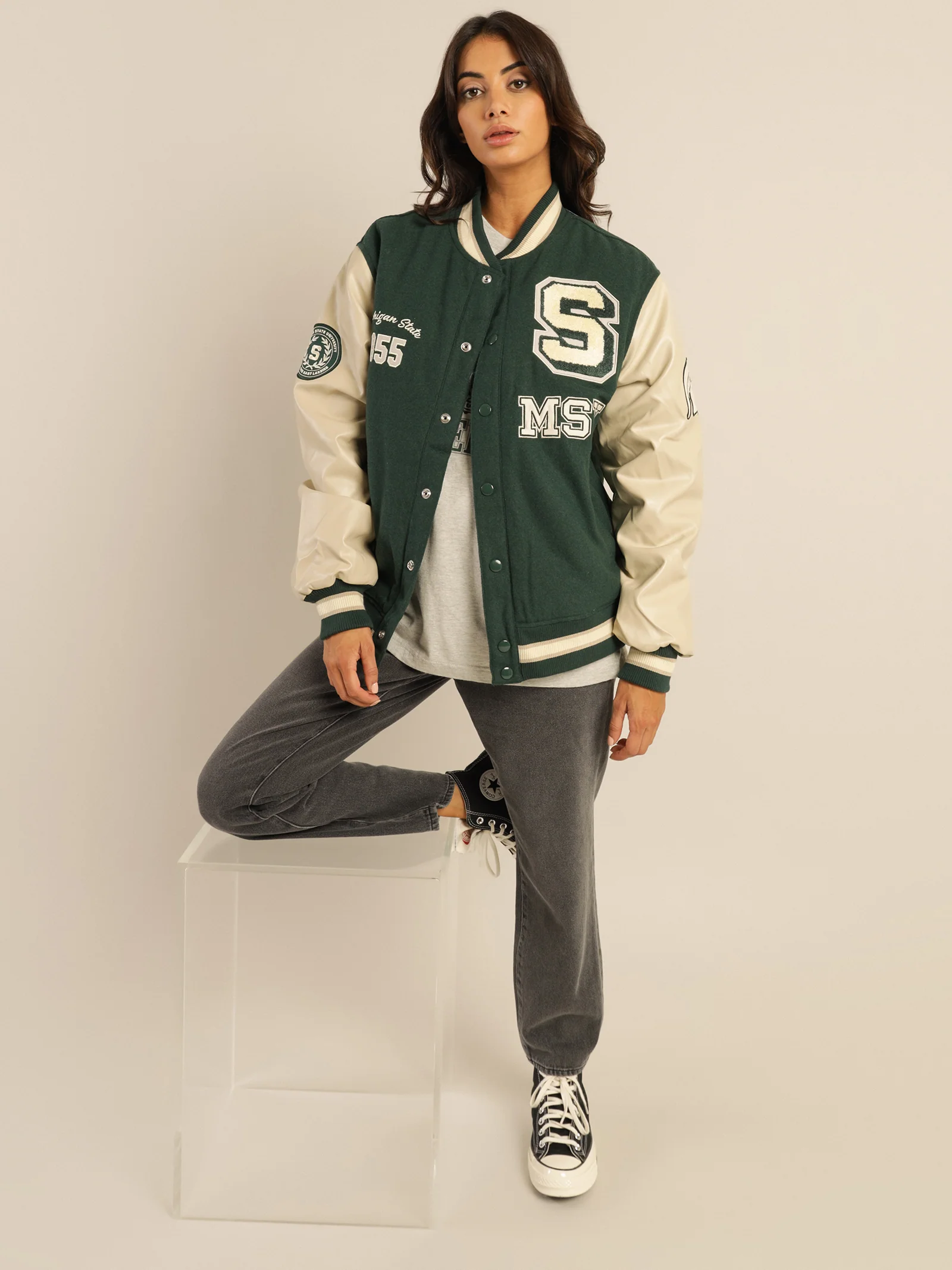 Michigan State Letterman Varsity Jacket - Image 2