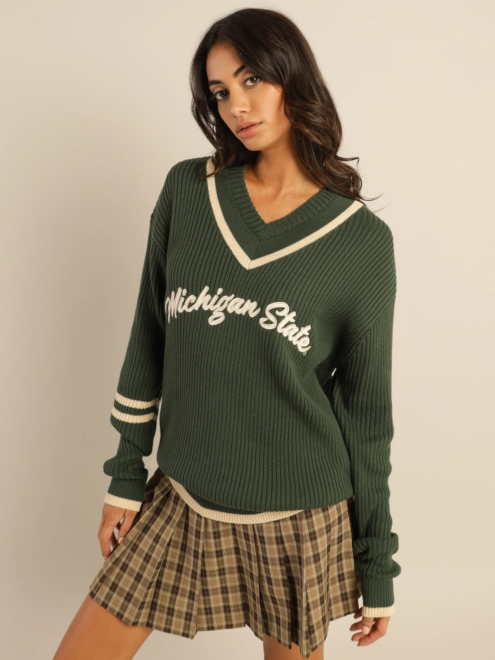 Michigan State V-Neck Knit Sweater - Image 4