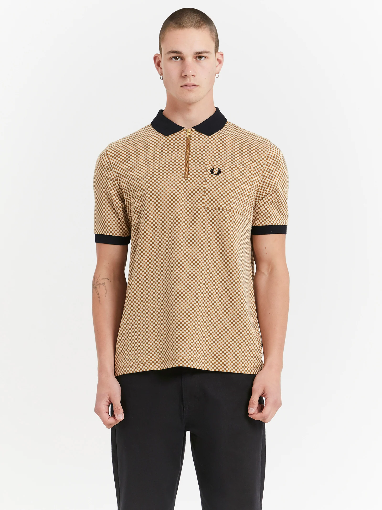 Micro Chequerboard Polo Shirt